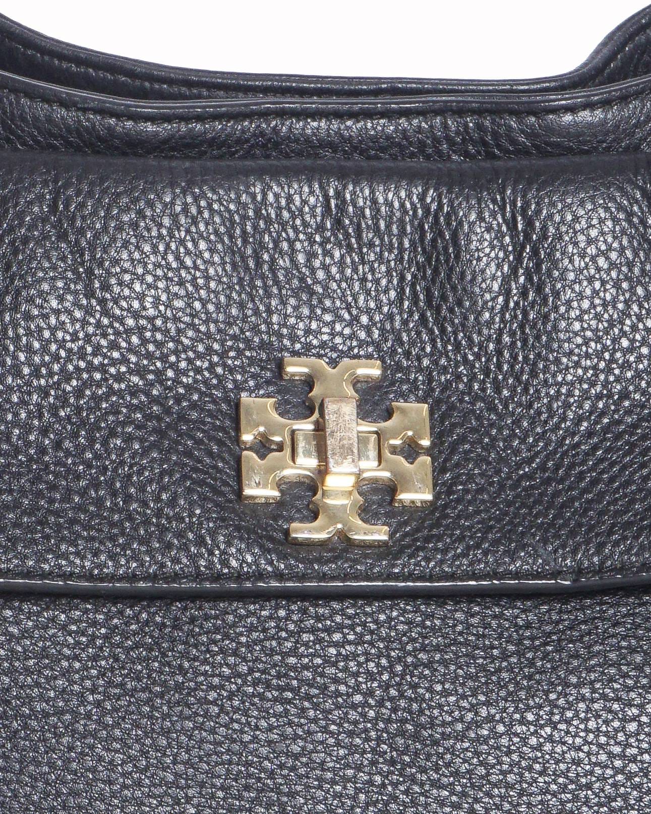 Tory Burch Black Pebbled Leather Mercer Hobo Bag
