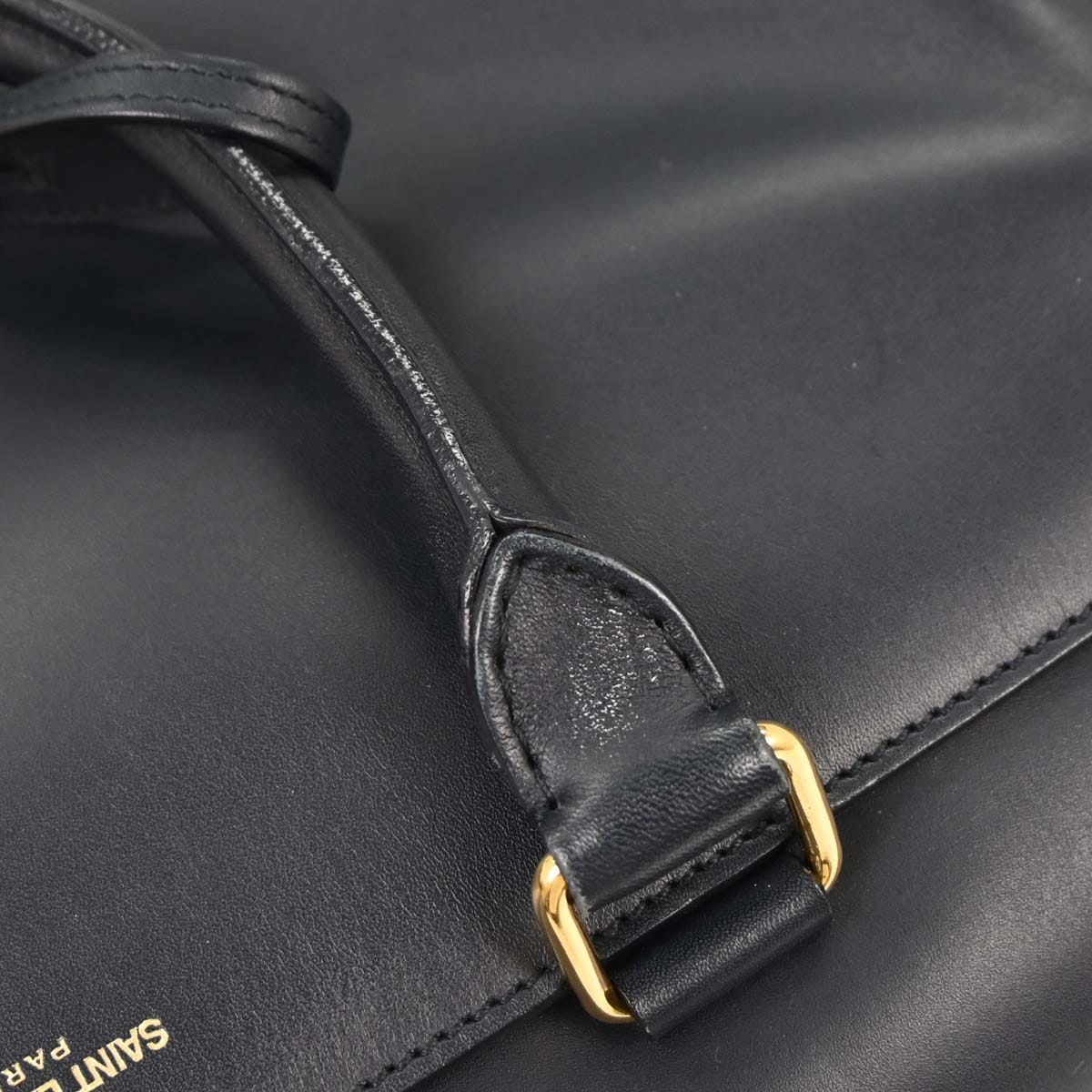 Saint Laurent Navy Leather Duffle 2way Shoulder Handbag