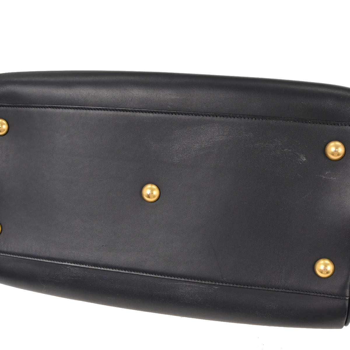 Saint Laurent Navy Leather Duffle 2way Shoulder Handbag