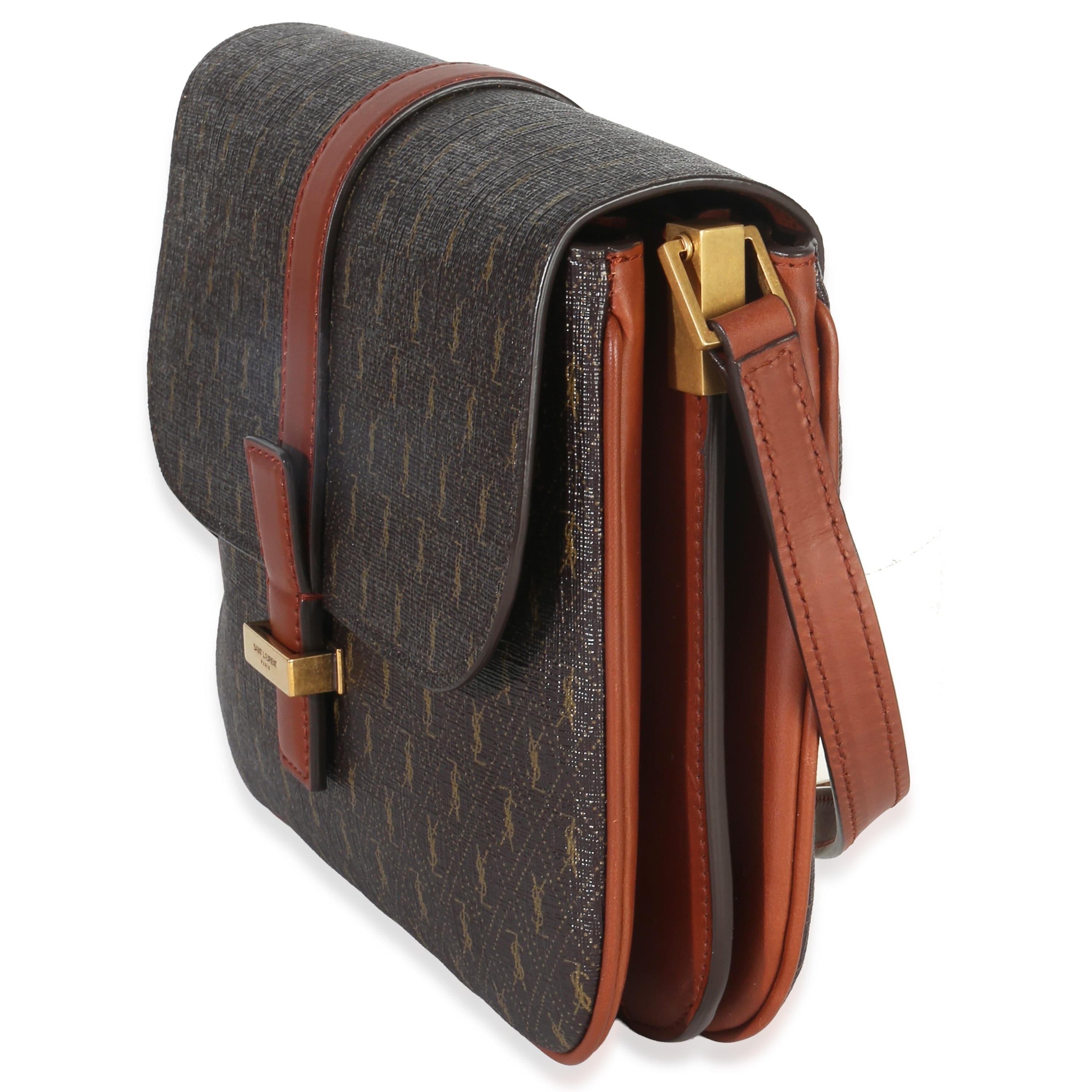 Saint Laurent Brown Canvas Le Monogramme Small Sac Besace Shoulder Bag