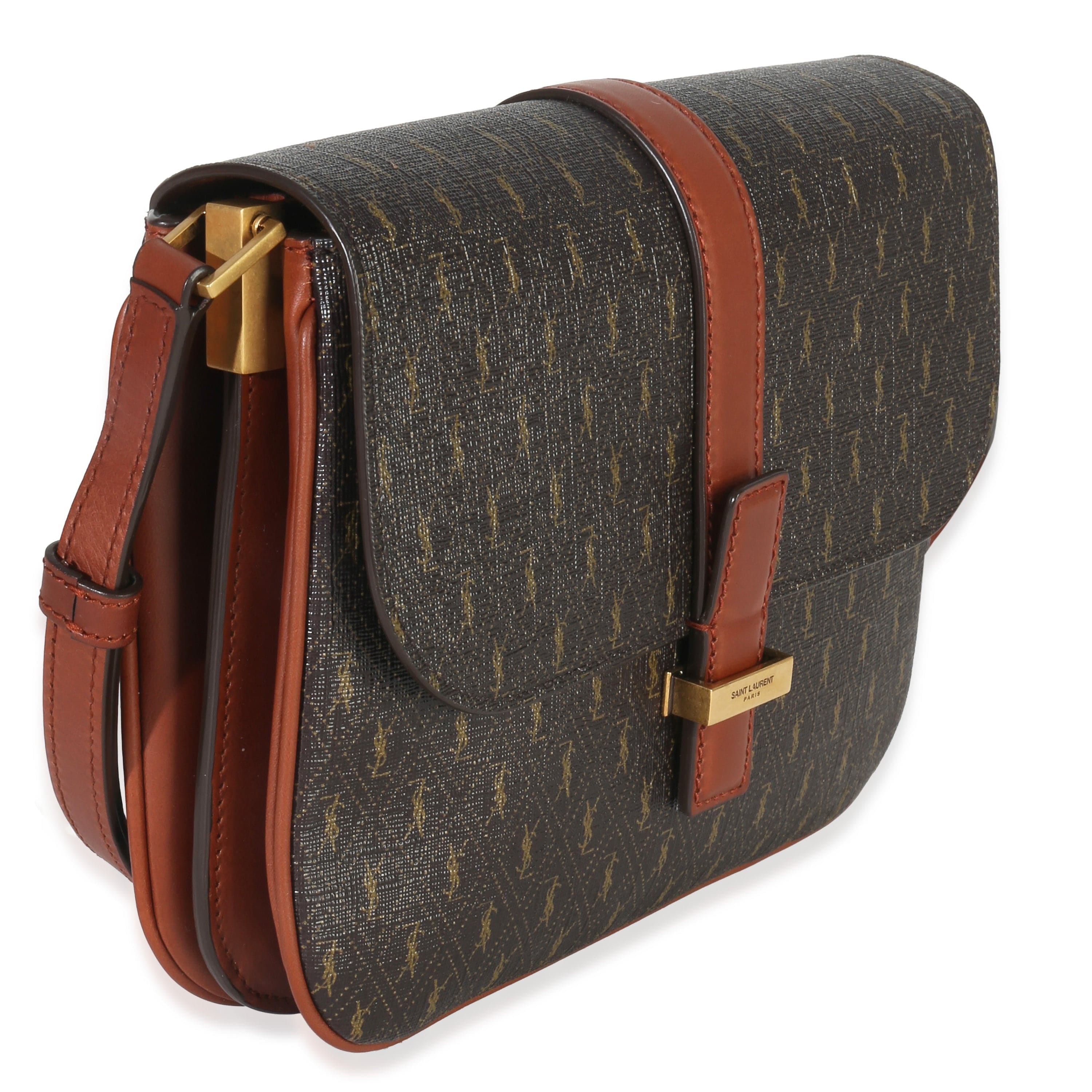 Saint Laurent Brown Canvas Le Monogramme Small Sac Besace Shoulder Bag