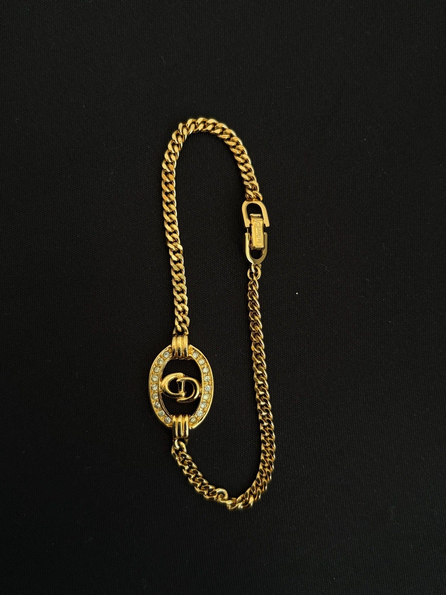 Dior Gold Crystal Oval CD Bracelet