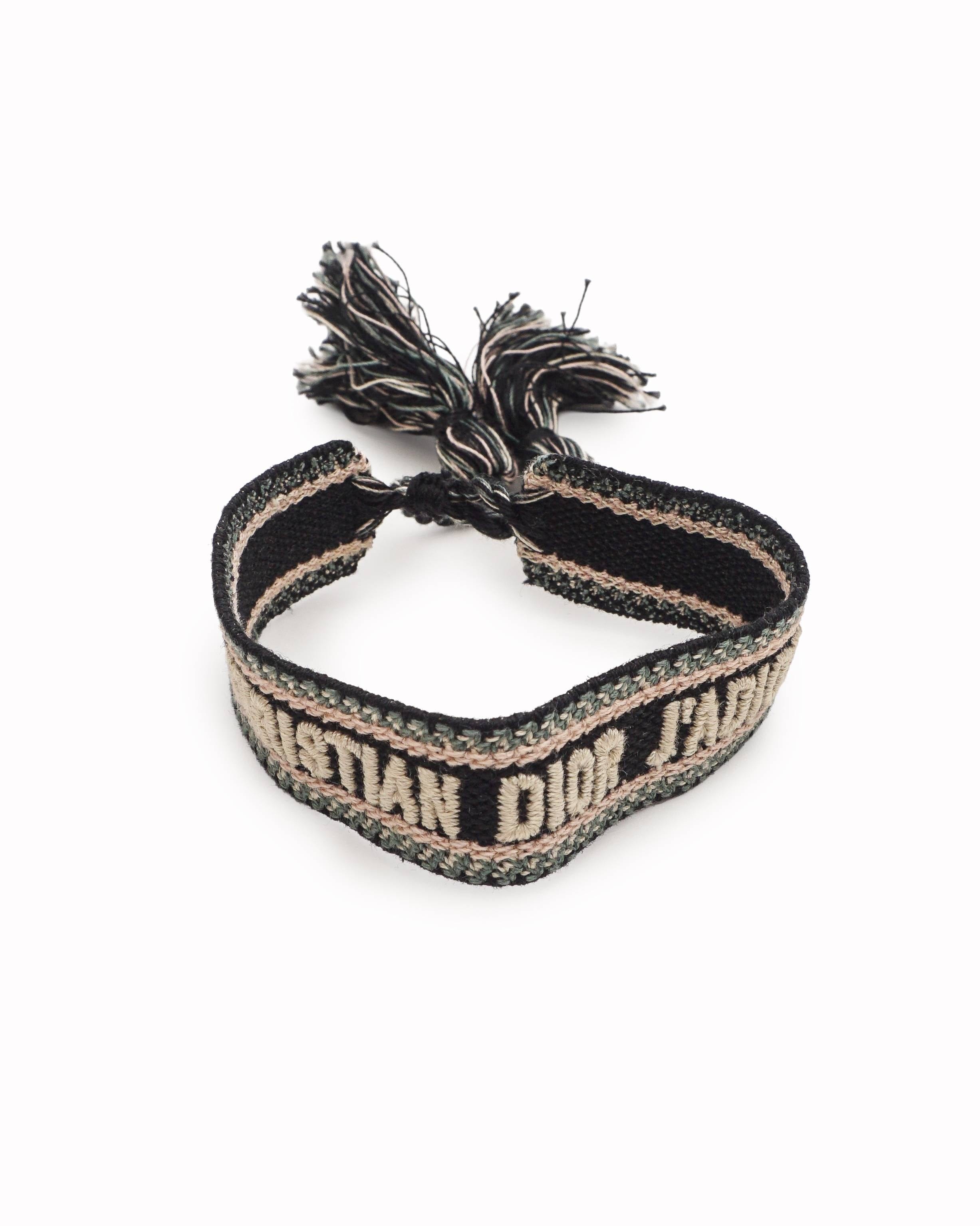 Dior J'Adior Woven Embroidered Logo Ribbon Bracelets