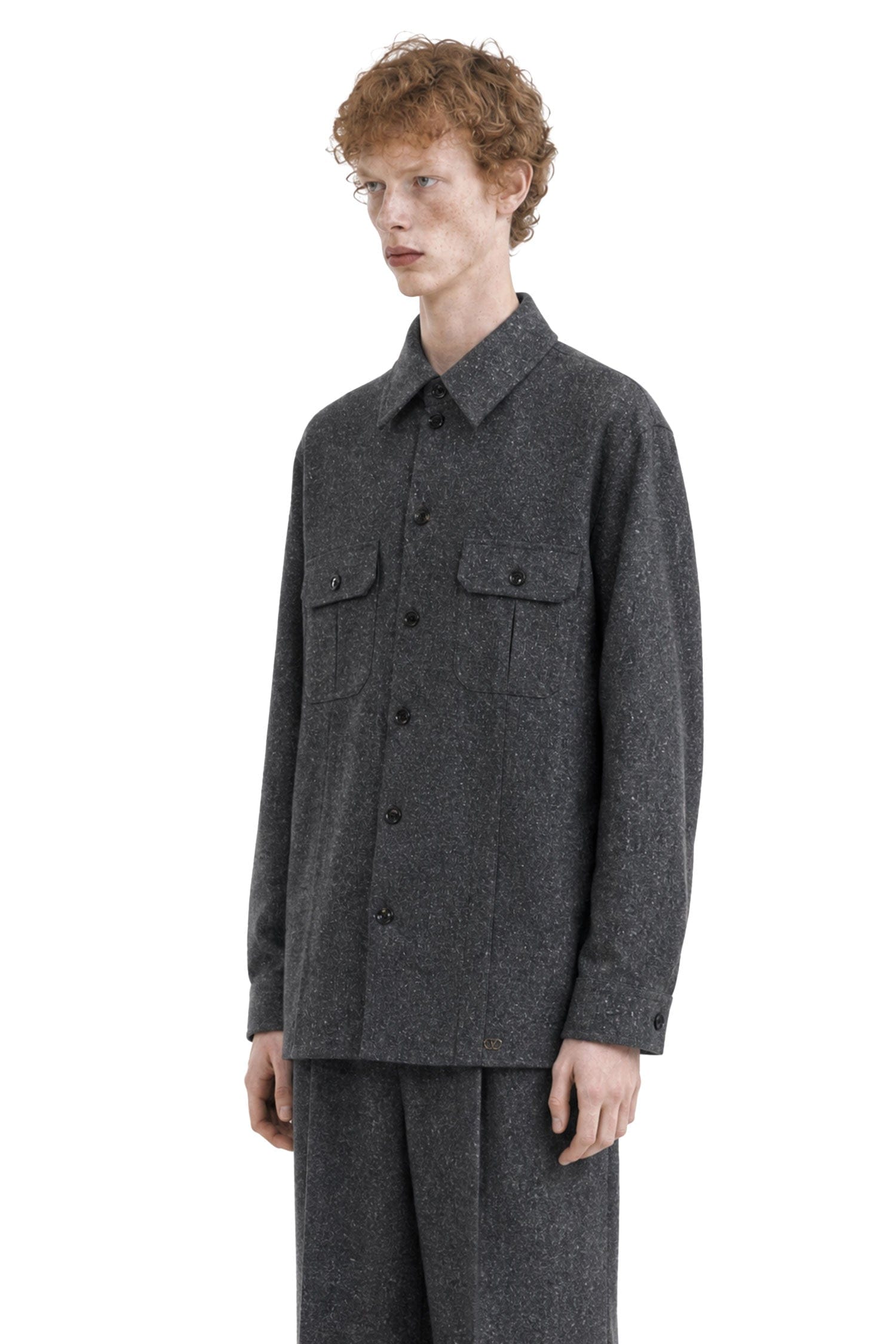 Valentino Boutonné Wool Overshirt