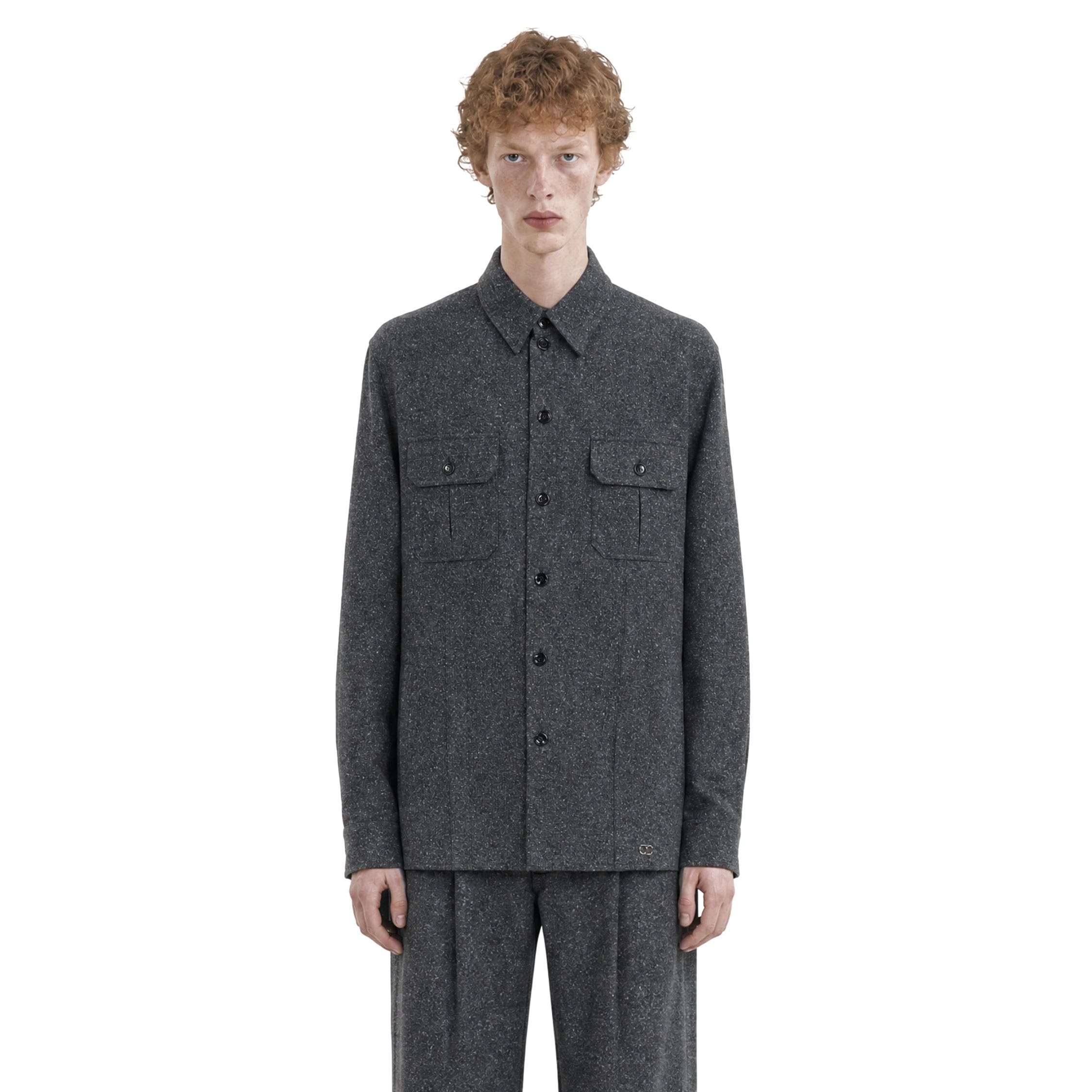 Valentino Boutonné Wool Overshirt