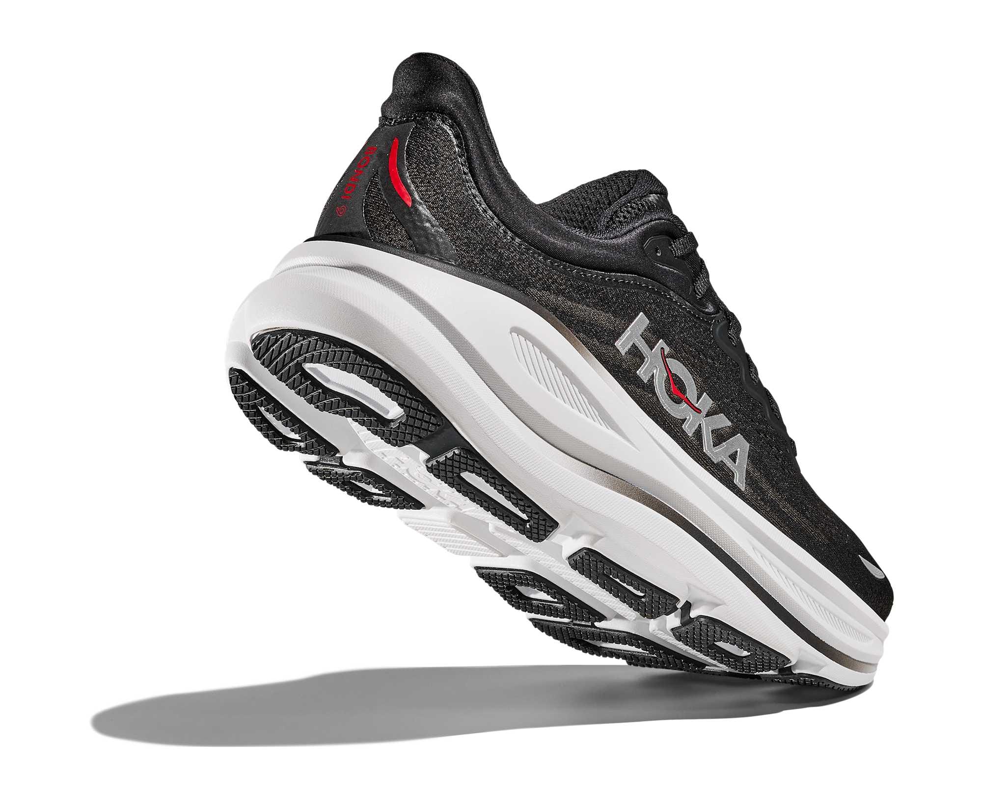 Hoka M Bondi 9 Color: BLACK / VERMILLION Style: 1162011 - BKVR