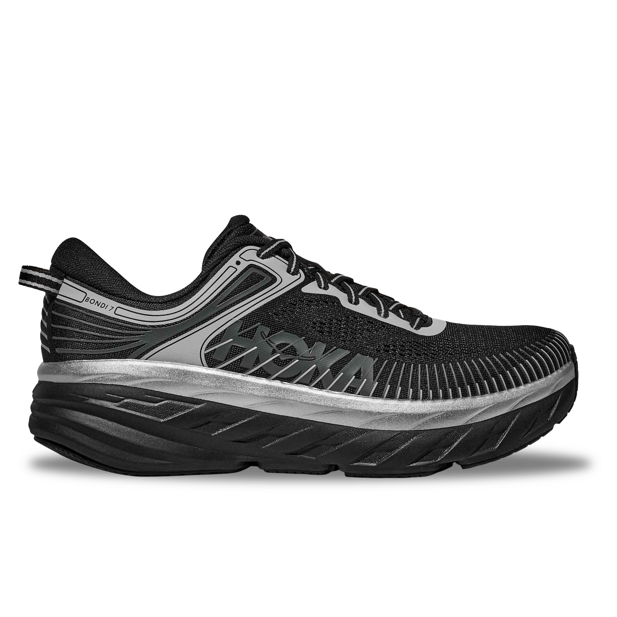 Hoka M Bondi 7 Color: BLACK / STARDUST Style: 1110518 - BKSTR
