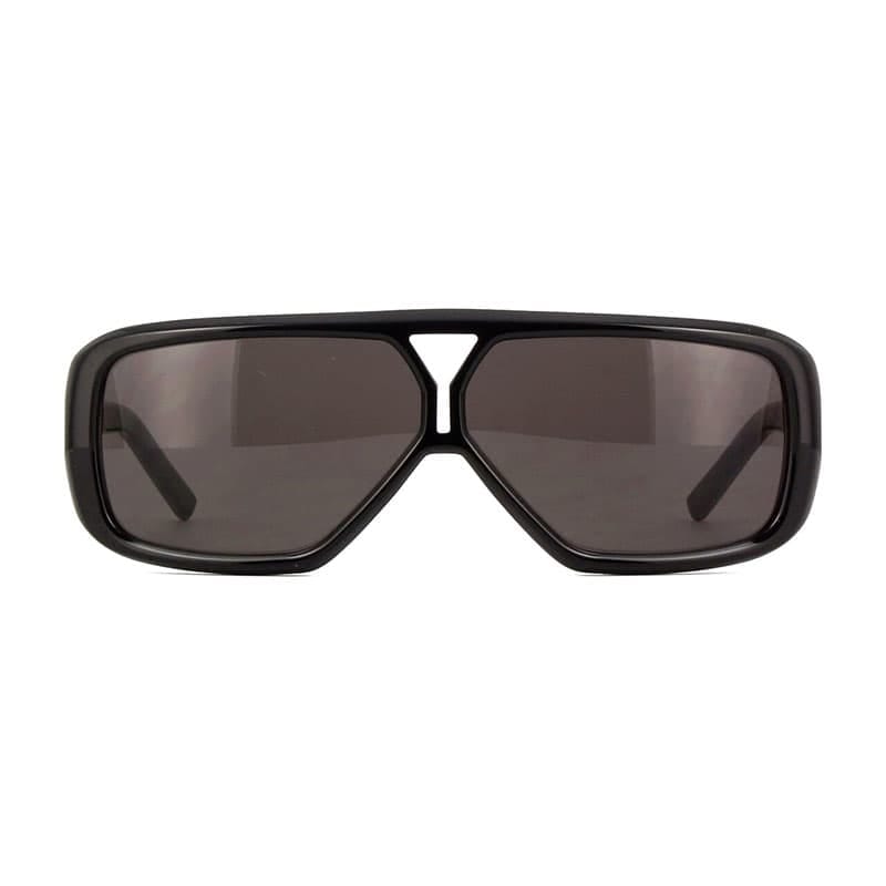 Saint Laurent Sunglasses Aviator Full Rim, Shiny Black Frame And Grey Lens Sl569Y001
