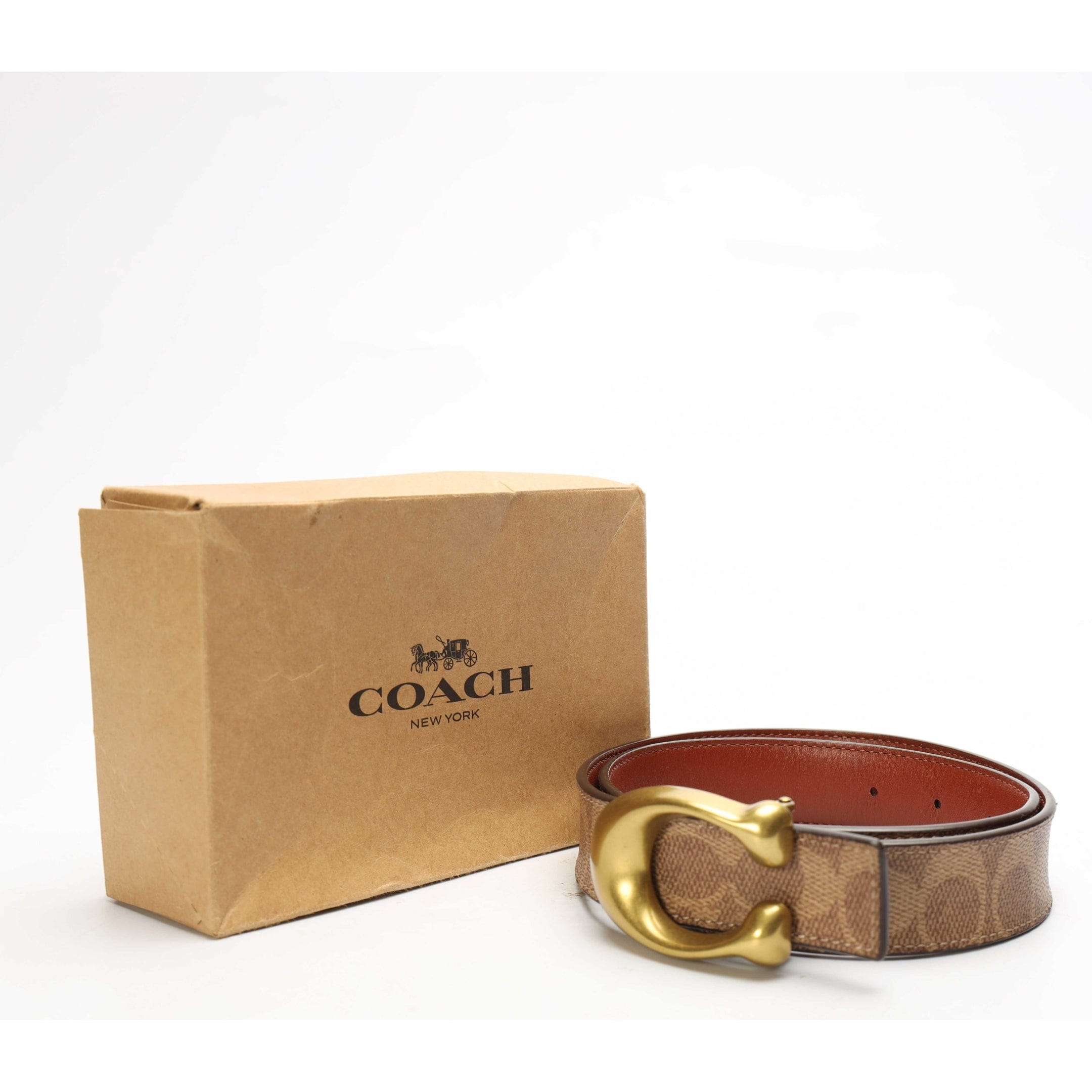 Coach Sculpted C Buckle Reversible Belt