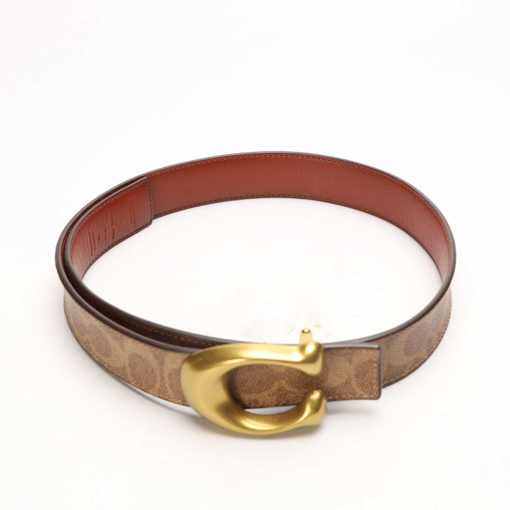 Coach Sculpted C Buckle Reversible Belt