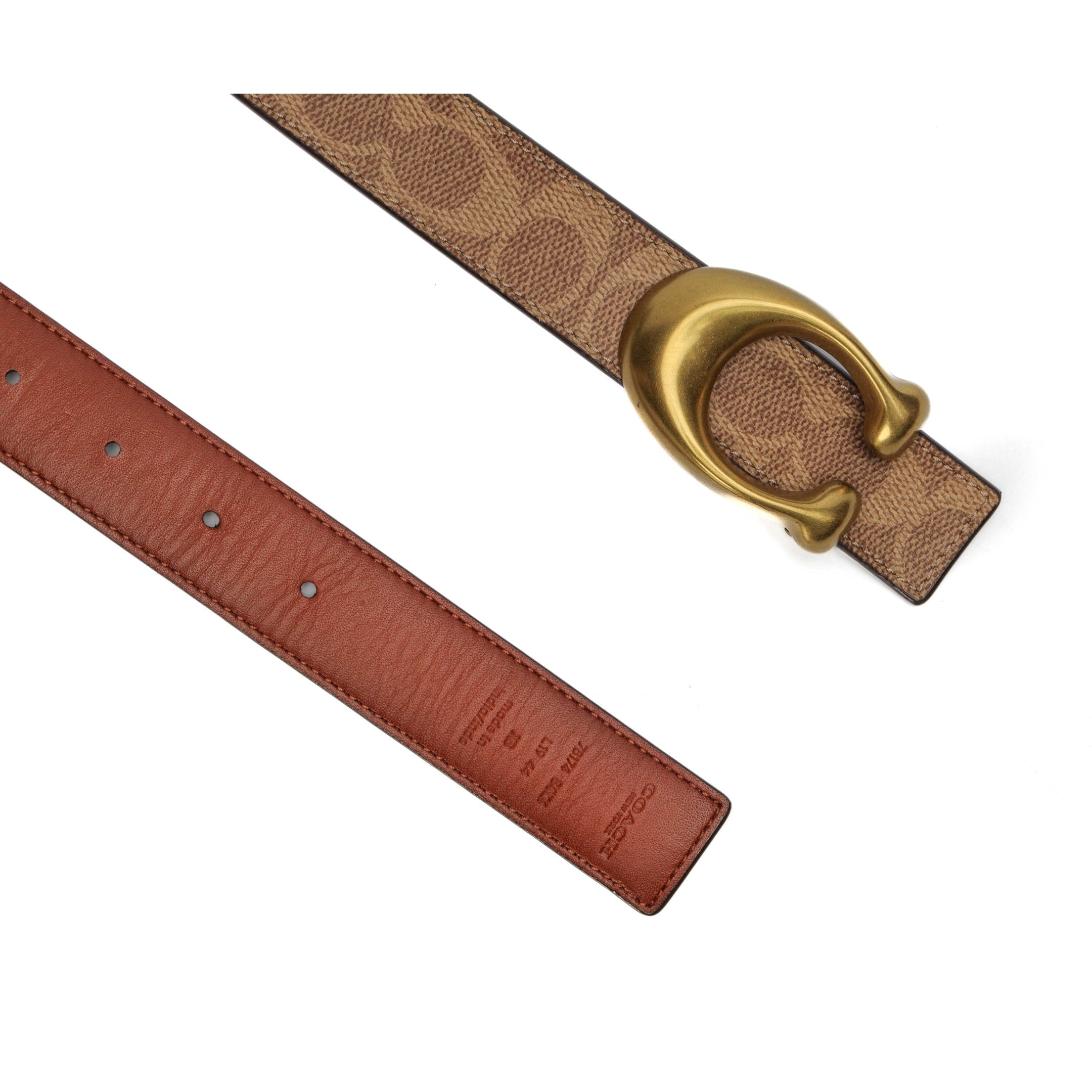 Coach Sculpted C Buckle Reversible Belt