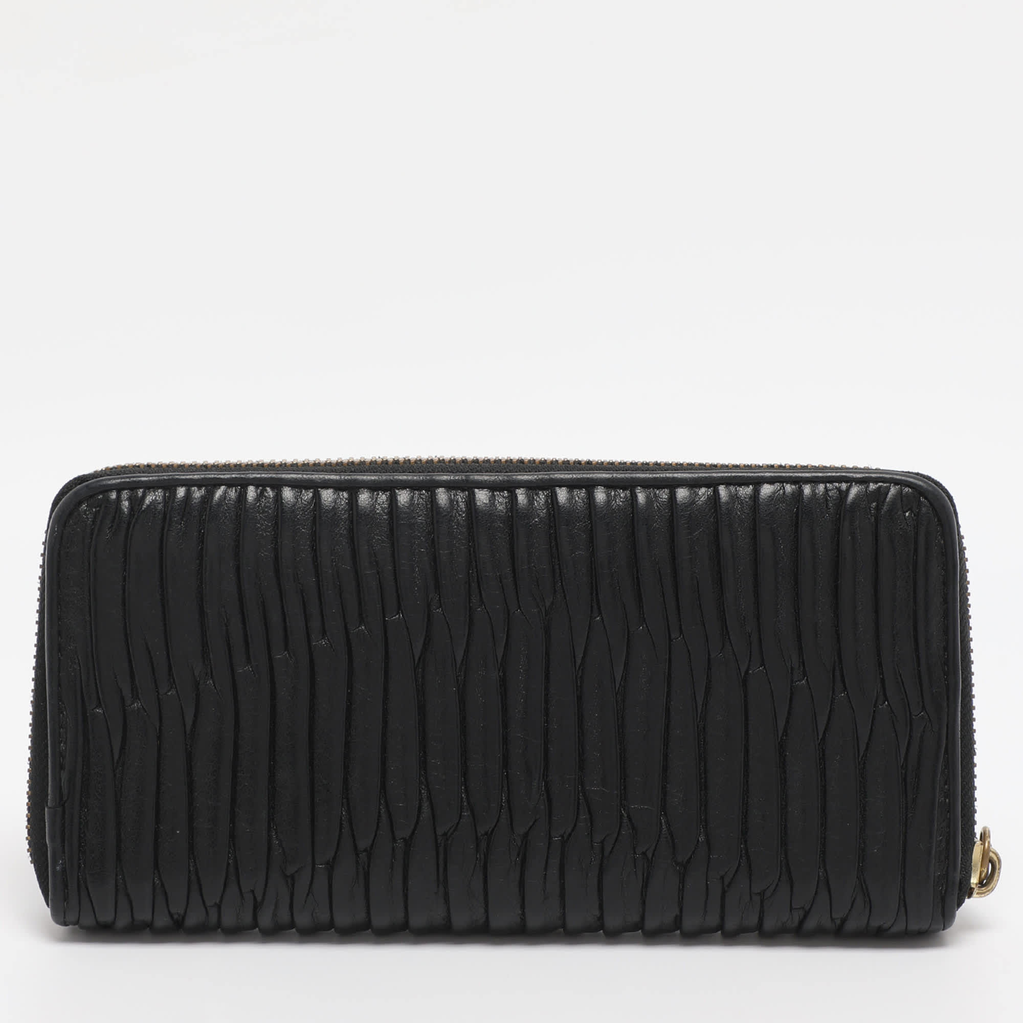Coach Black Leather And Leather Zip Around