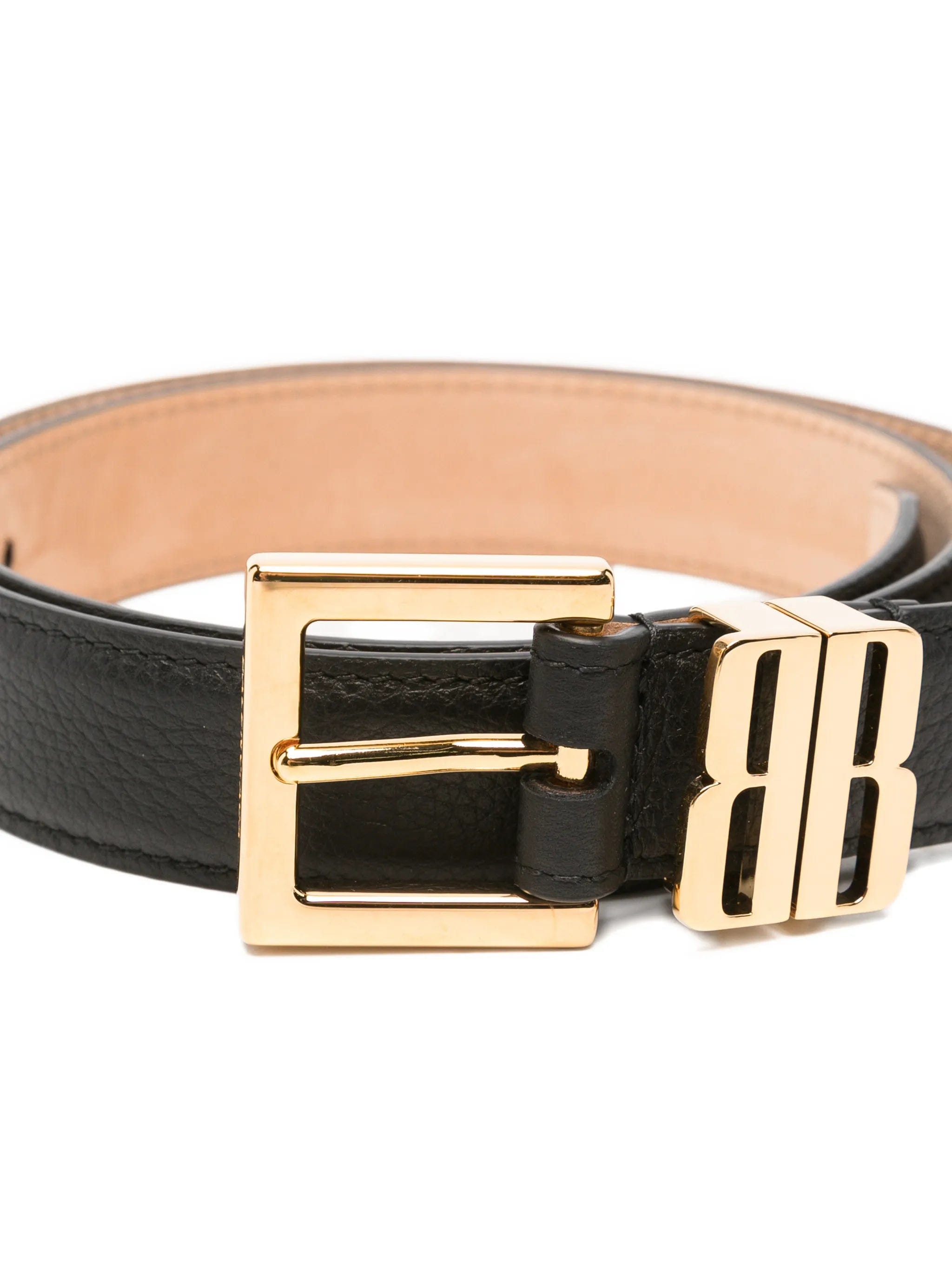 Balenciaga BB Edit grained leather belt