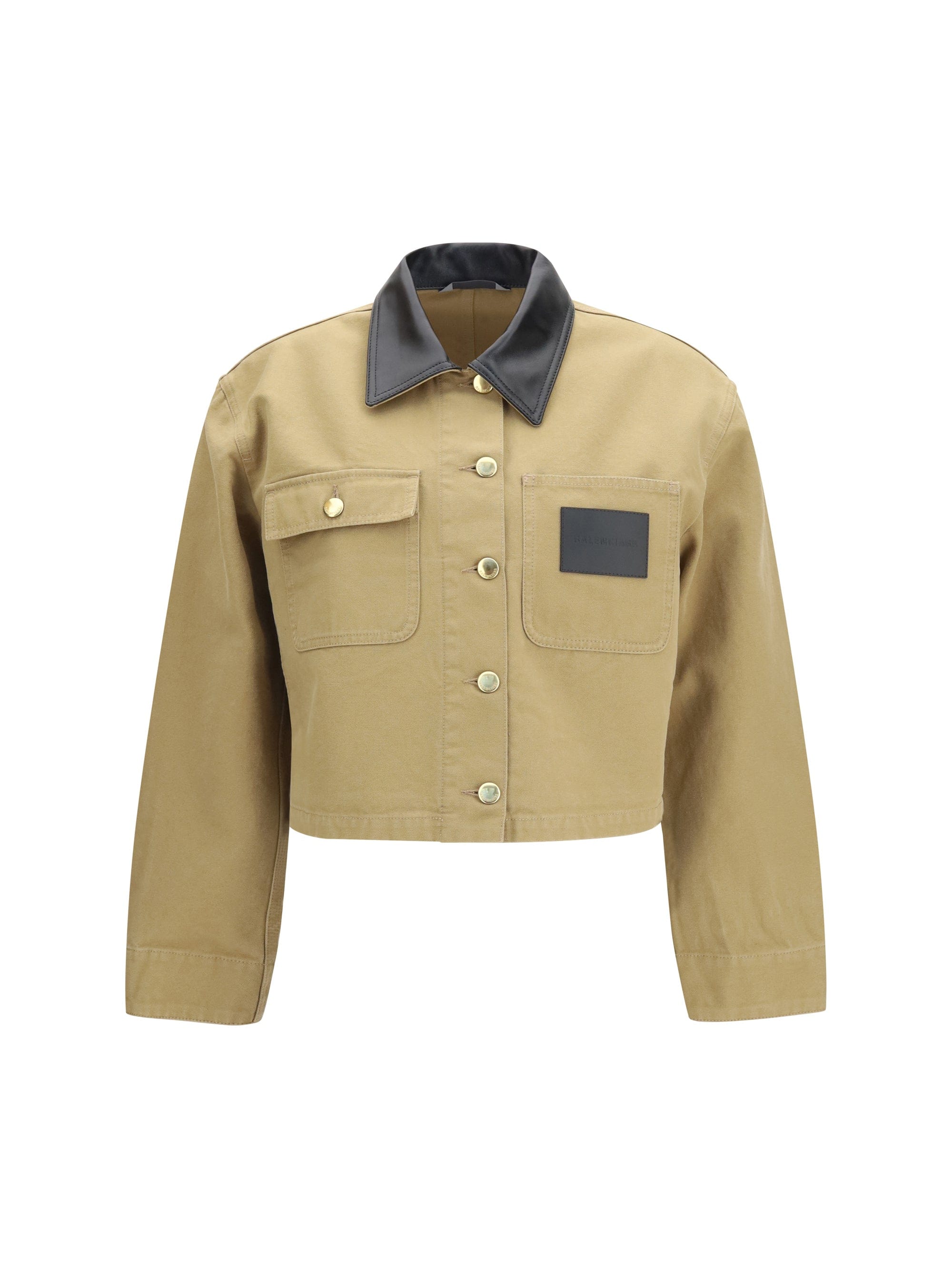 Balenciaga Heavy Cotton Cropped Jacket — Beige