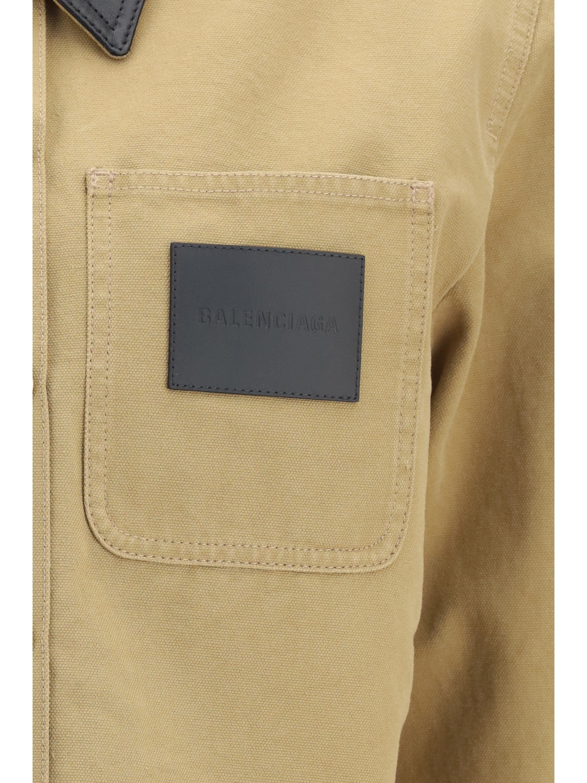 Balenciaga Heavy Cotton Cropped Jacket — Beige