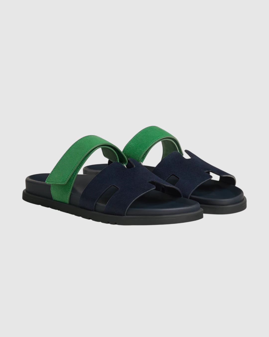Hermes Sandal Chypre Marine / Vert Jungle