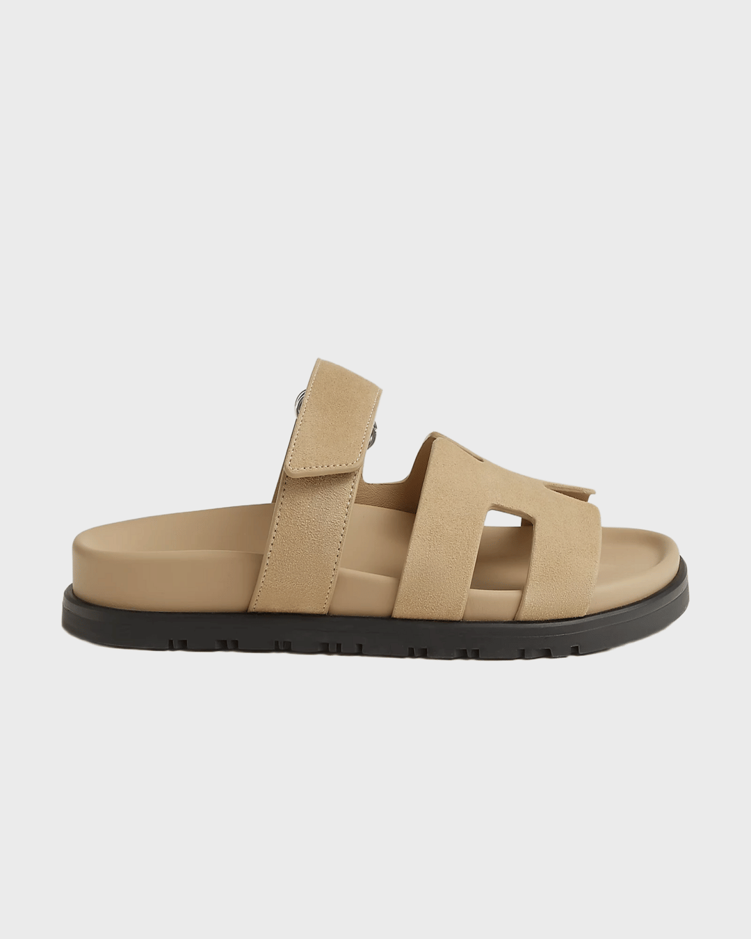 Hermes Chypre Sandals Suede Beige Lin