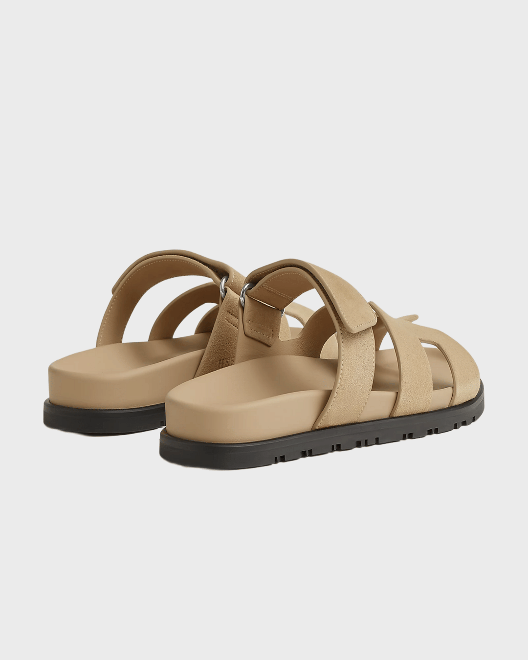 Hermes Chypre Sandals Suede Beige Lin