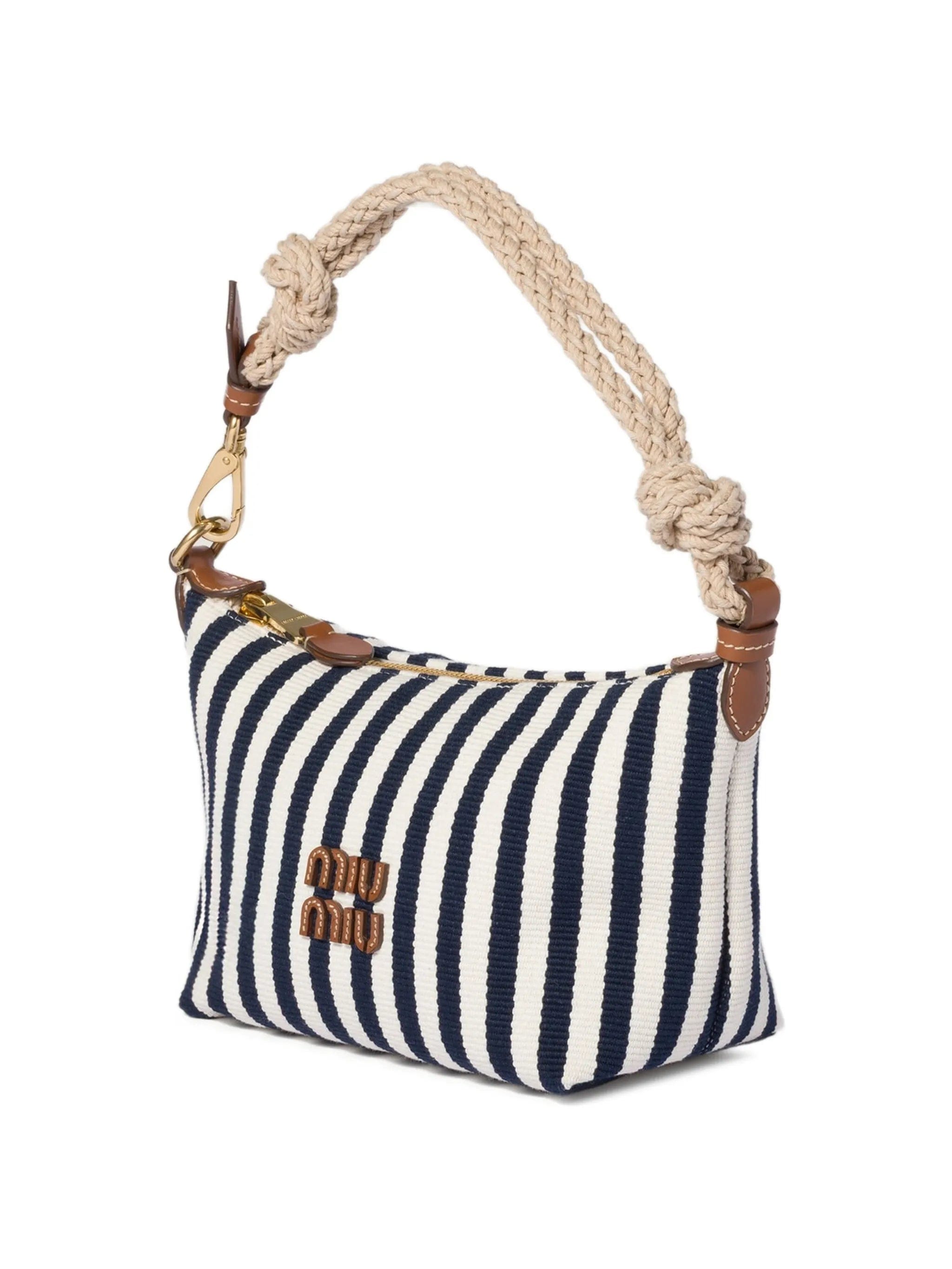 Miu Miu cotton and leather pouch