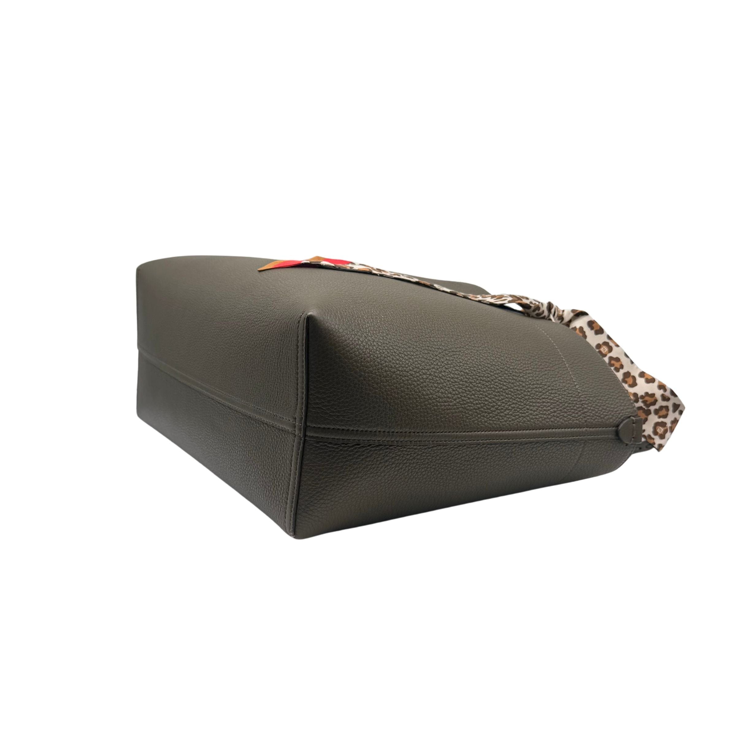 Fendi Dark Olive with Reversible FF Zucca Roll Bag with Twilly