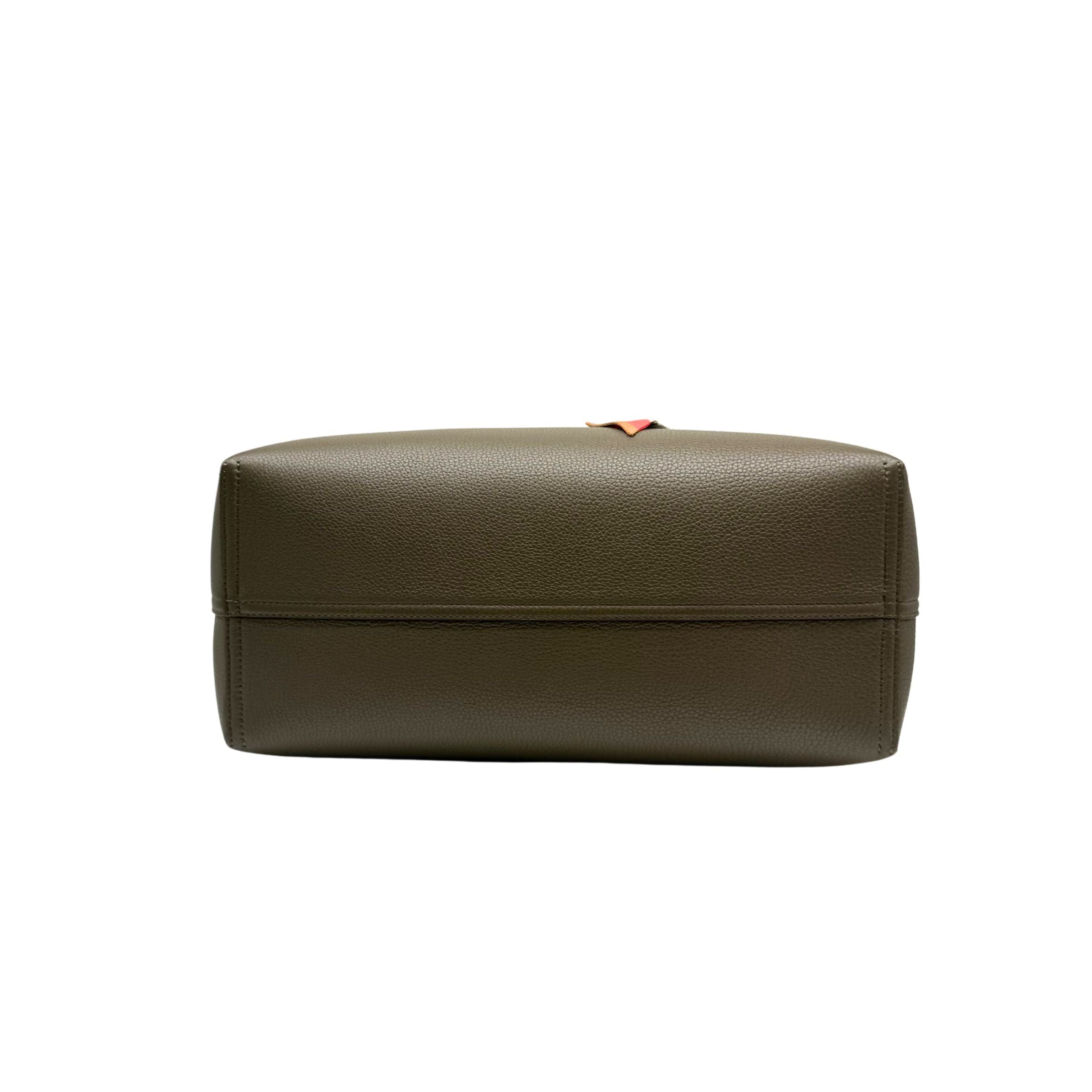 Fendi Dark Olive with Reversible FF Zucca Roll Bag with Twilly