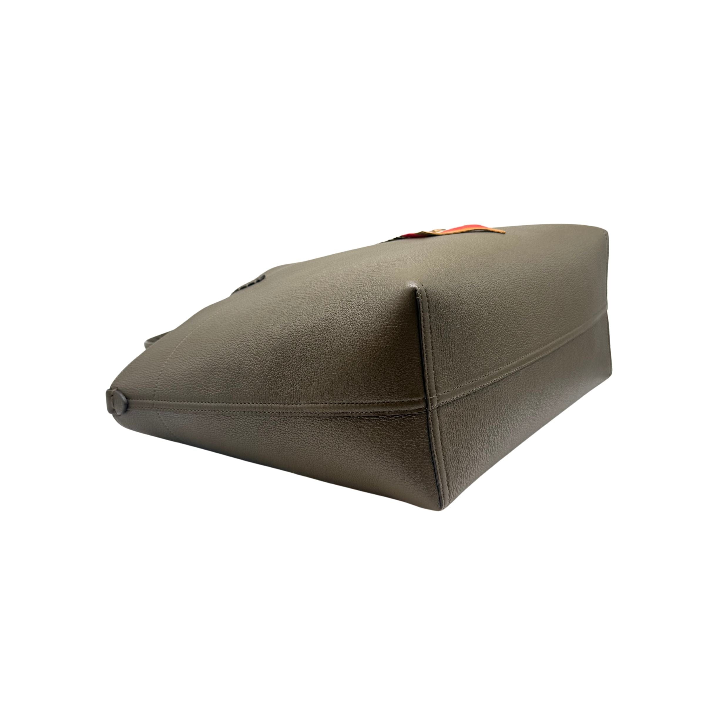 Fendi Dark Olive with Reversible FF Zucca Roll Bag with Twilly