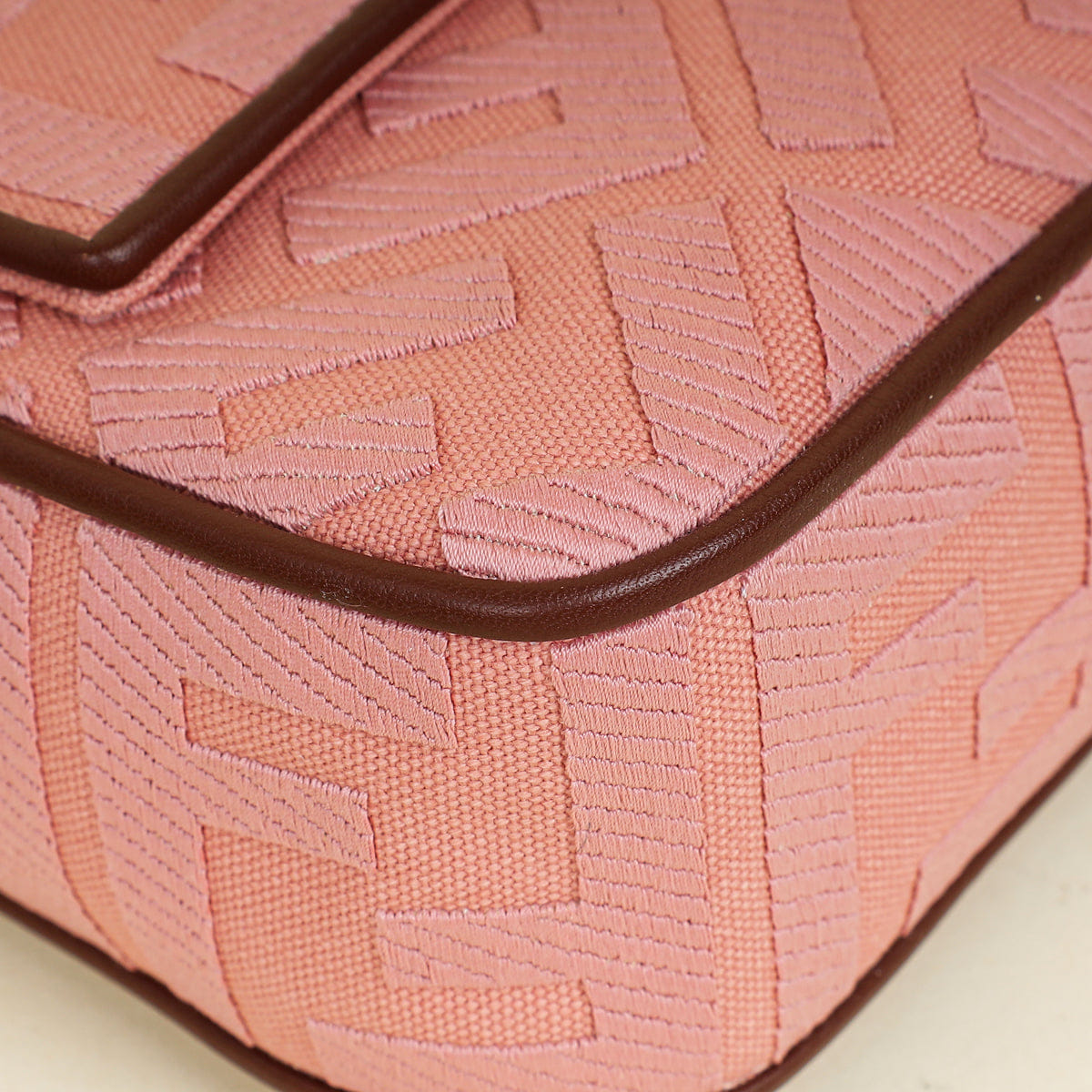 Fendi Bicolor FF Embroidery Baguette Medium Bag