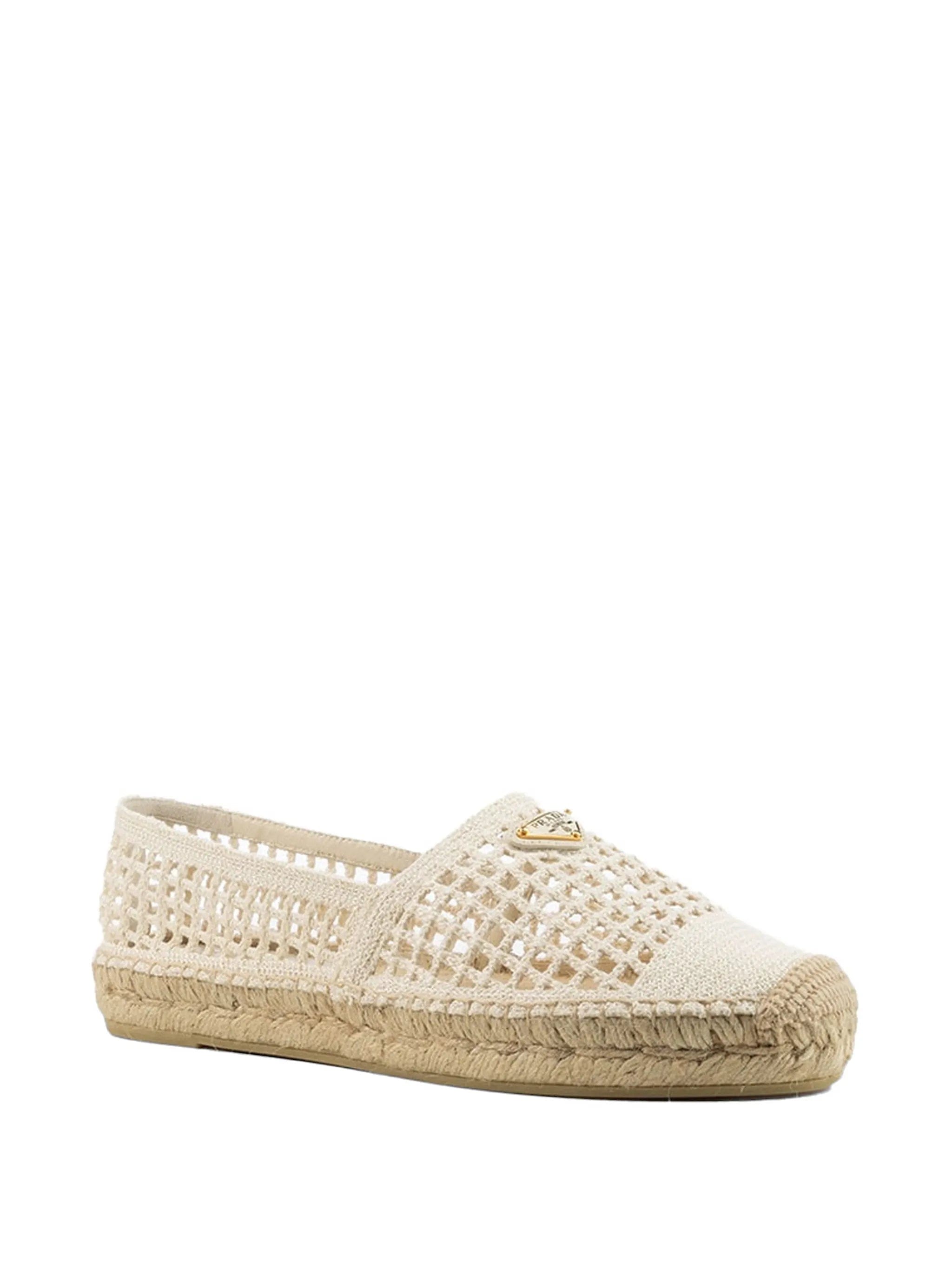 Prada crochet - knit logo - plaque espadrilles