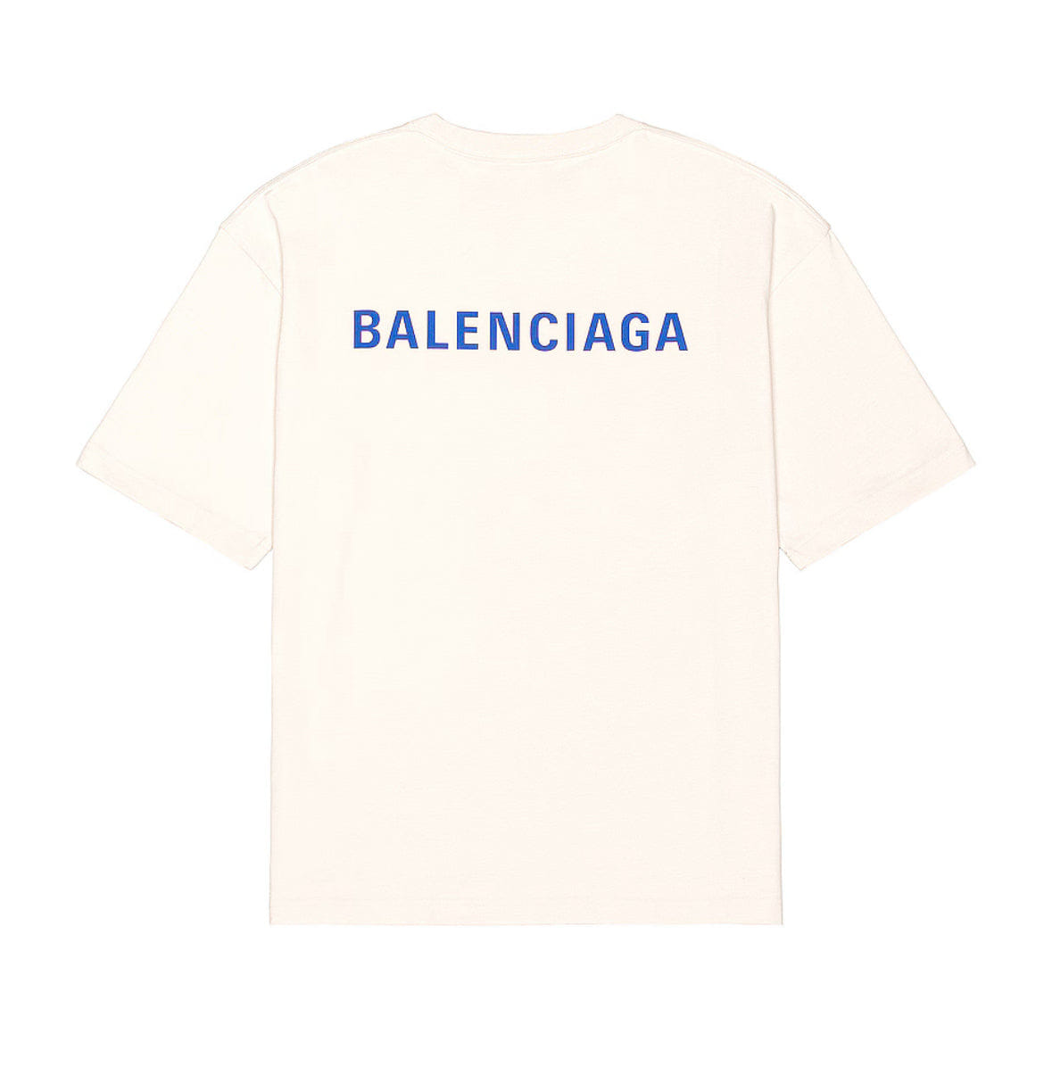 Balenciaga Badge Logo T - Shirt Chalky White/Blue Medium Fit