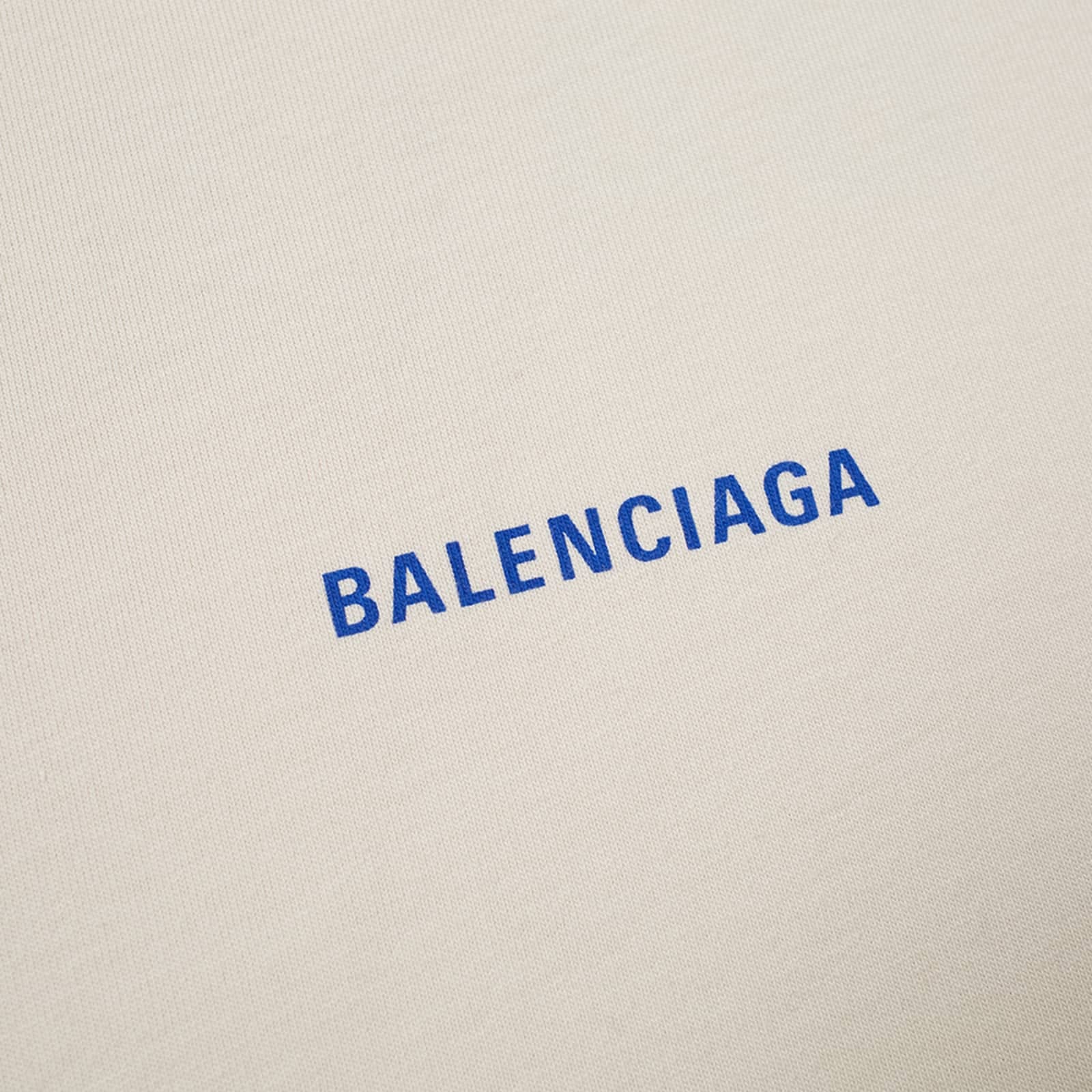 Balenciaga Badge Logo T - Shirt Chalky White/Blue Medium Fit