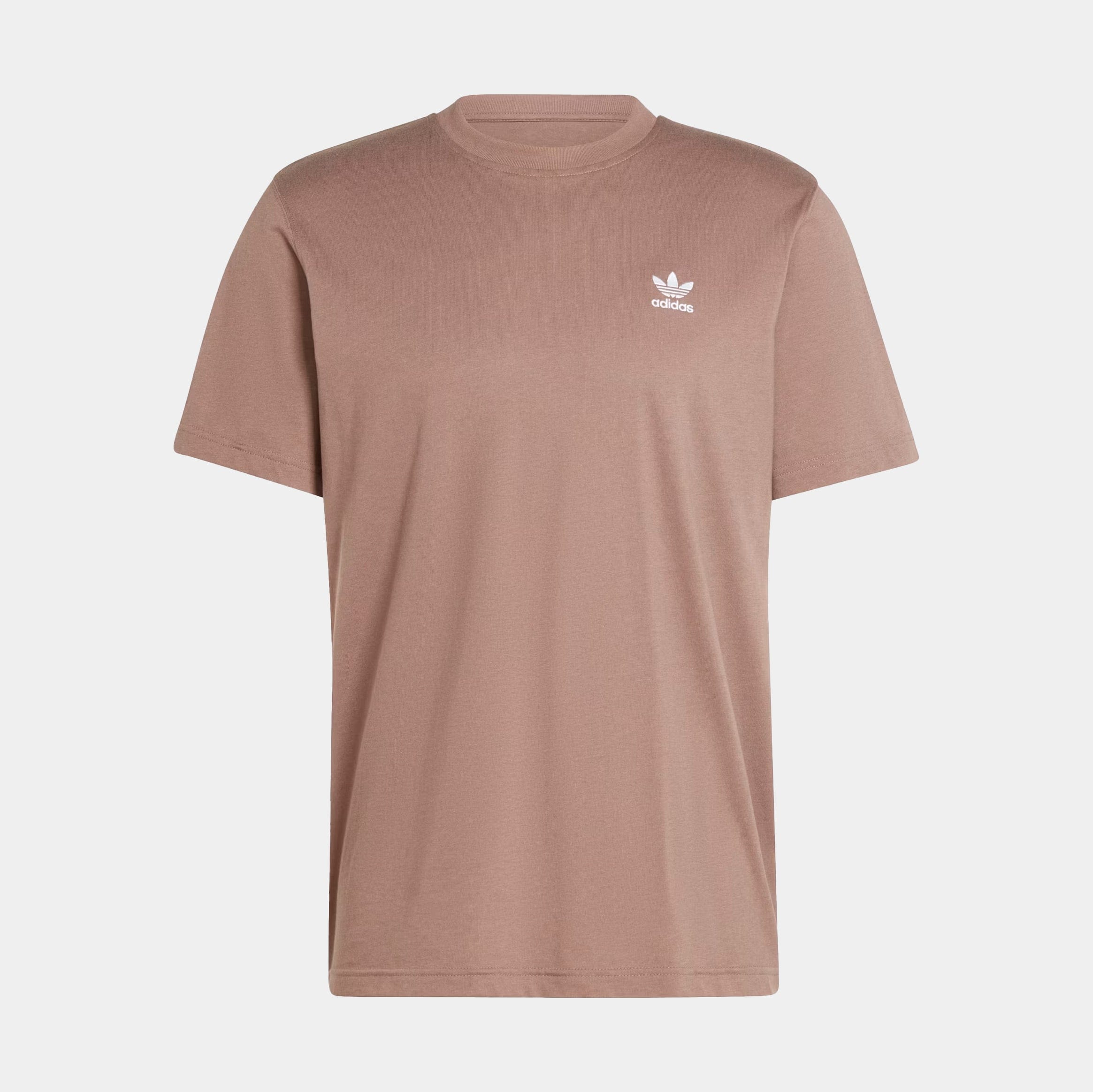 adidas Essentials Mens Short Sleeve Shirt (Brown/White)