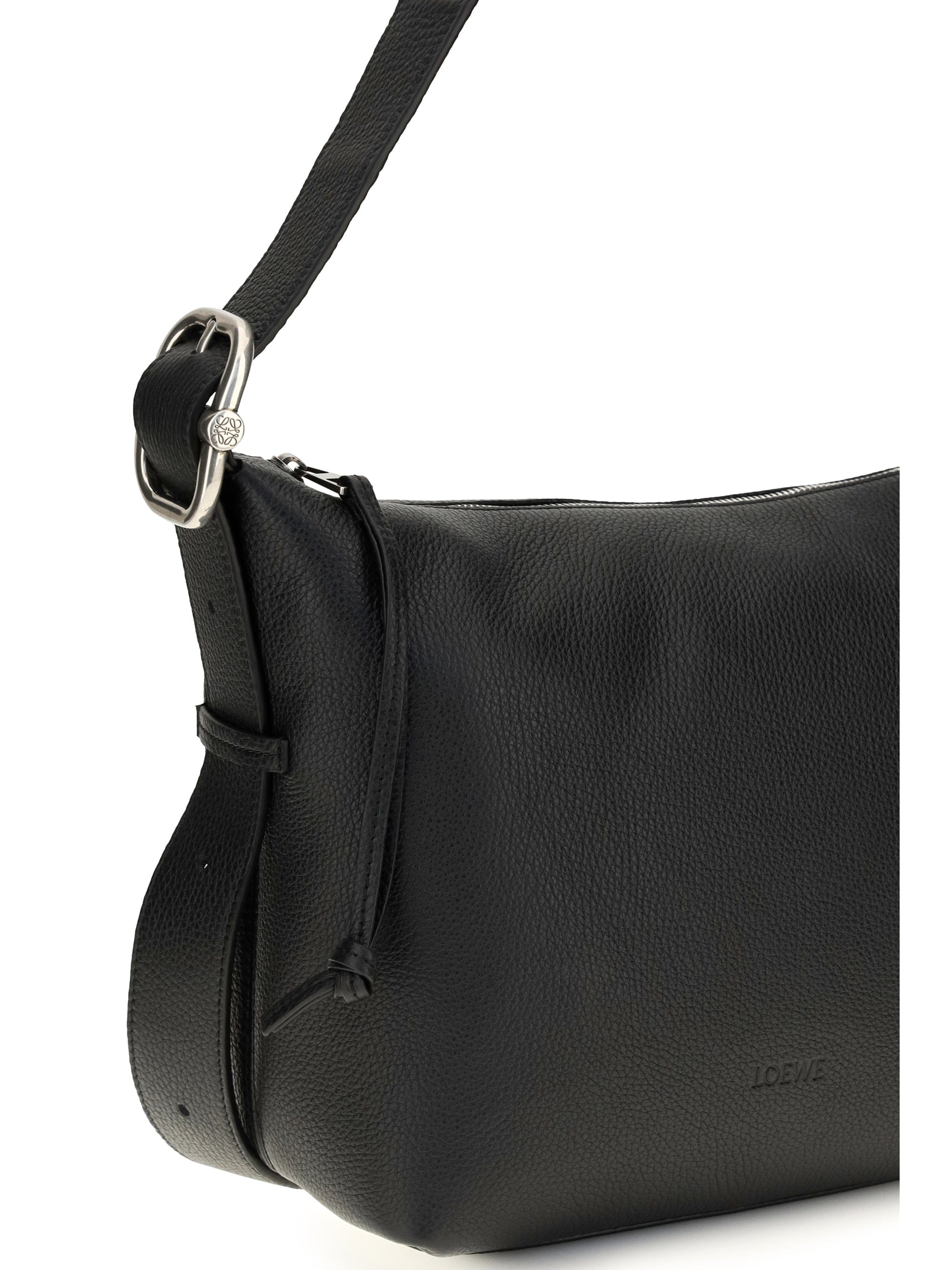 Loewe Men Medium Loop Hobo Bag In Grained Calfskin