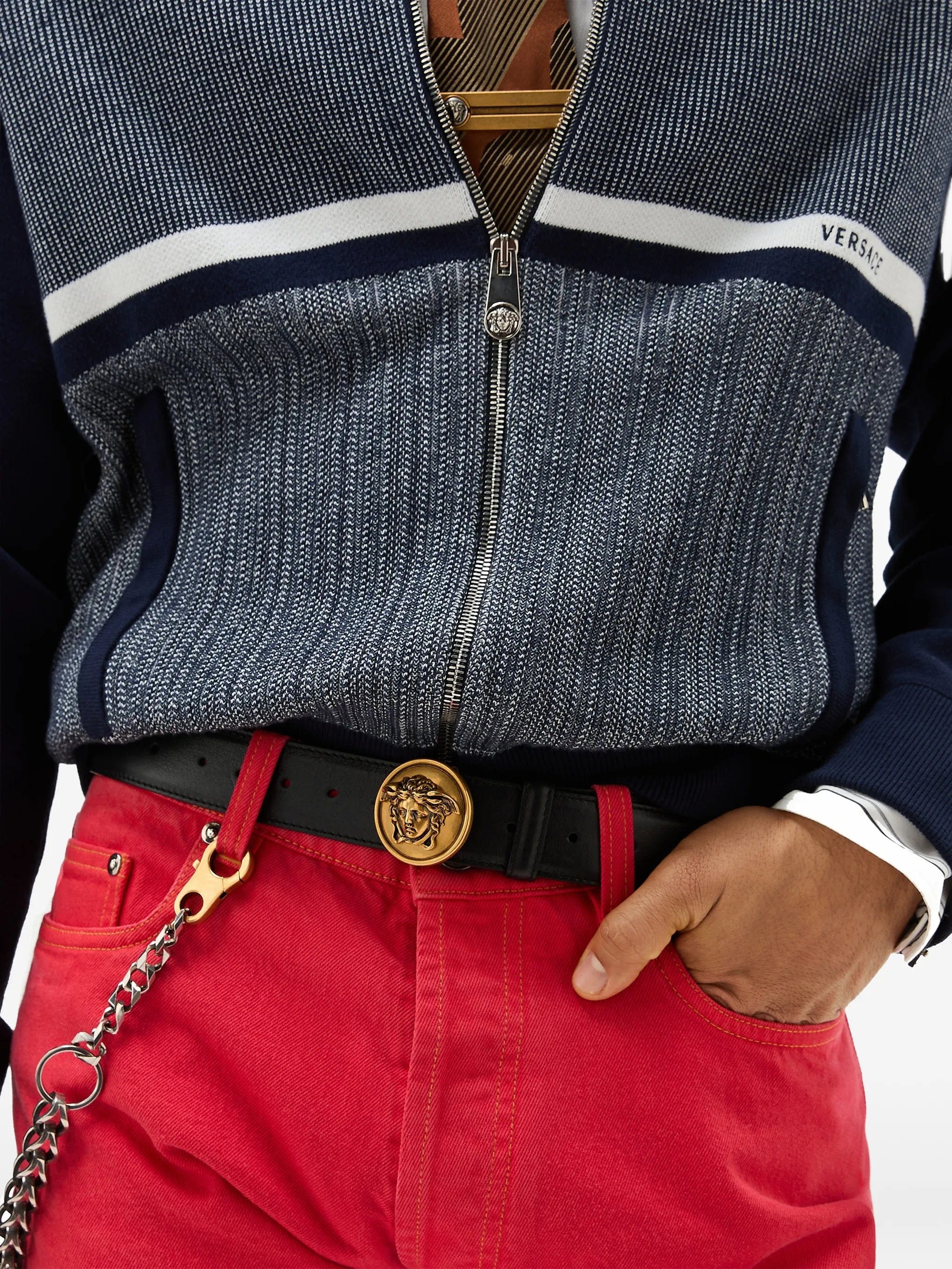 Versace leather belt 3.5 cm