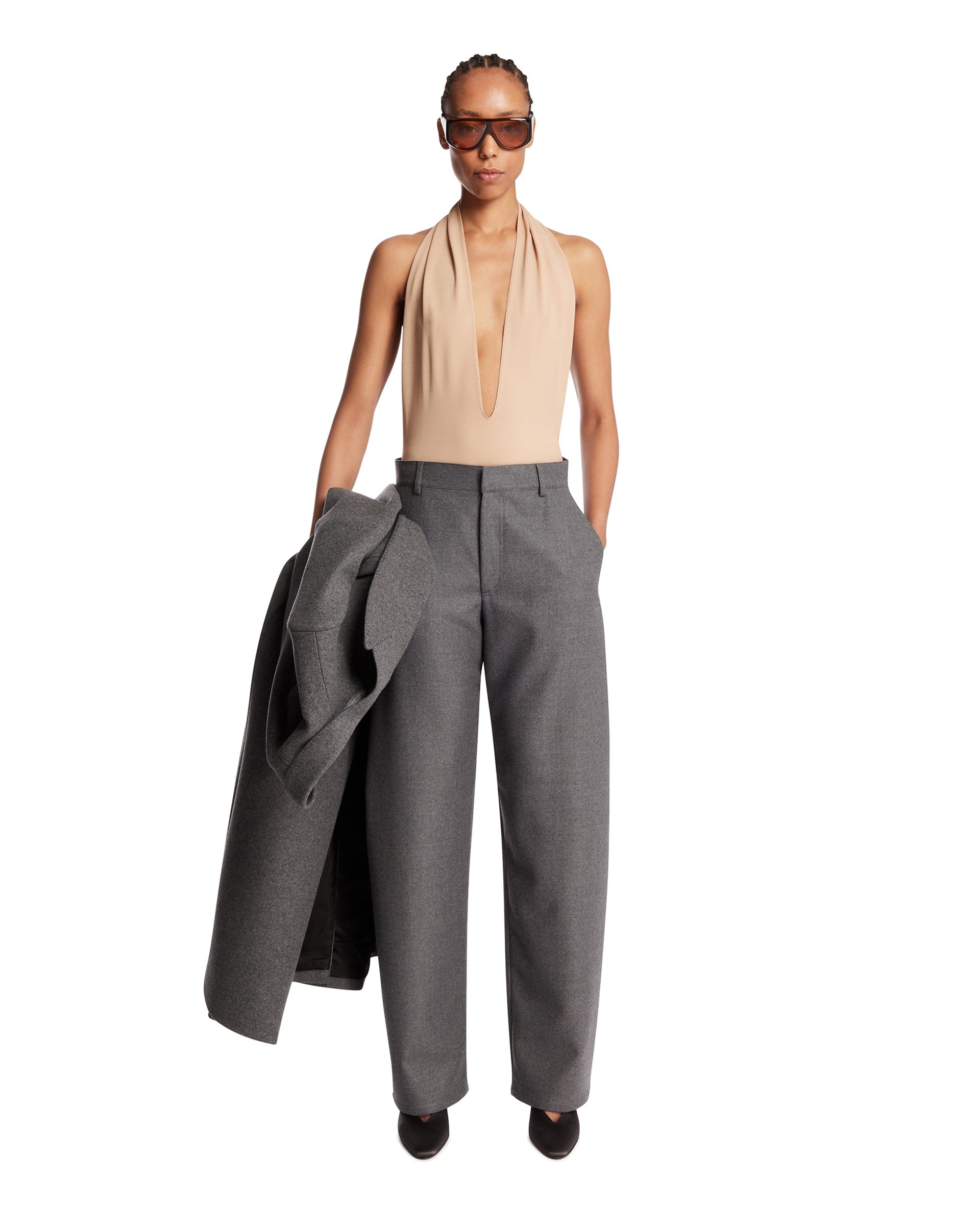 Gucci Body Con Scollo All'americana Beige