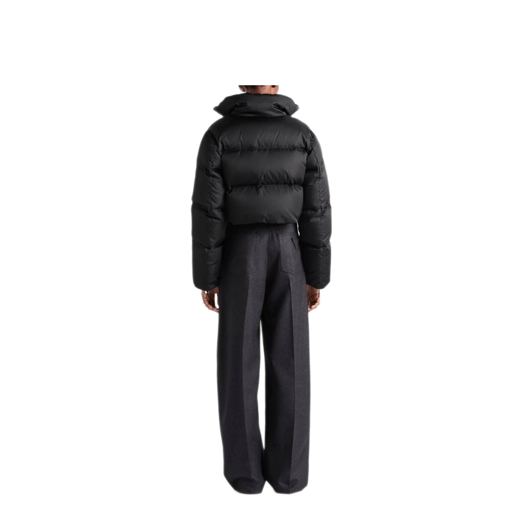 Prada Cropped Fit Stand - Up Collar Down Jacket
