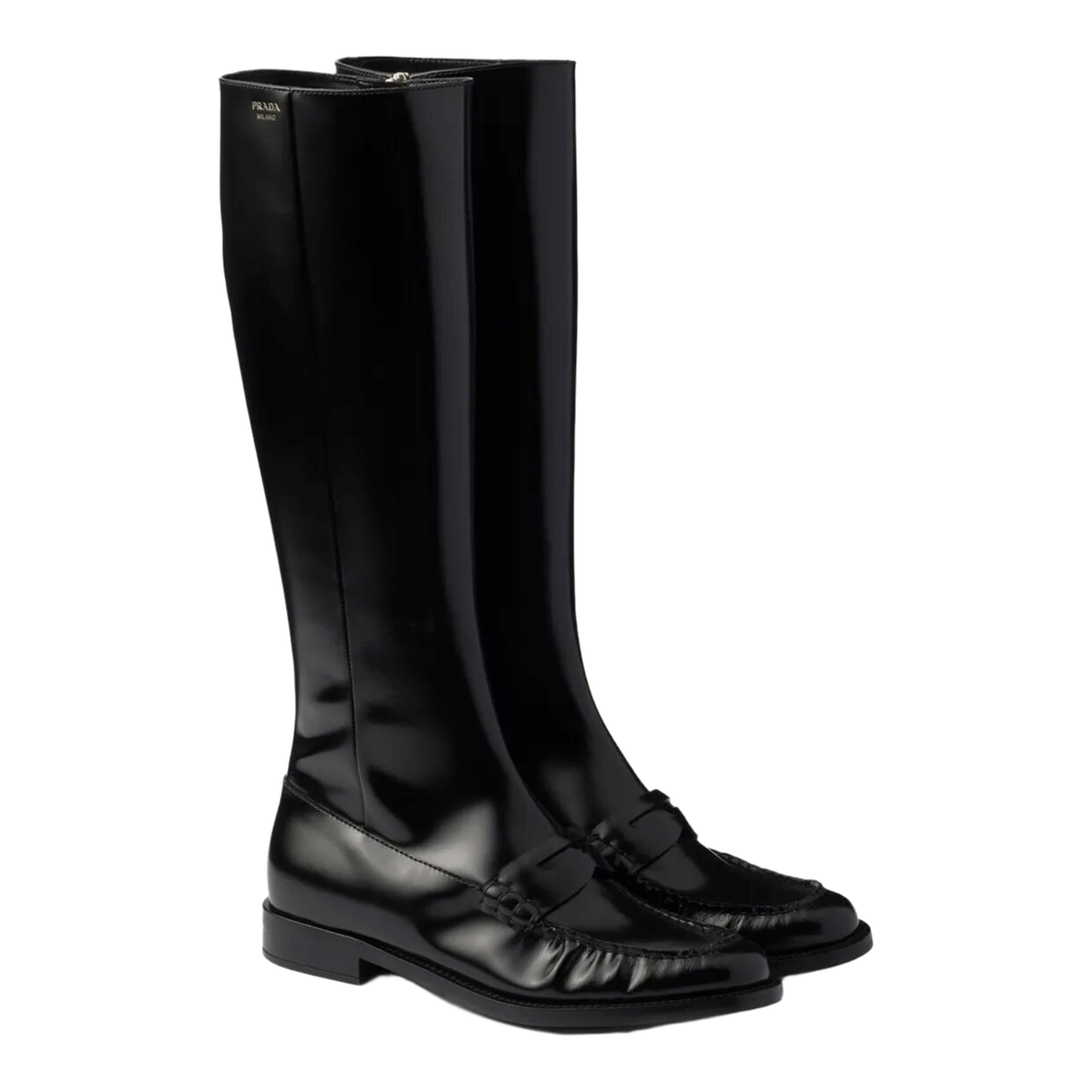 Prada Leather Loafers Boots