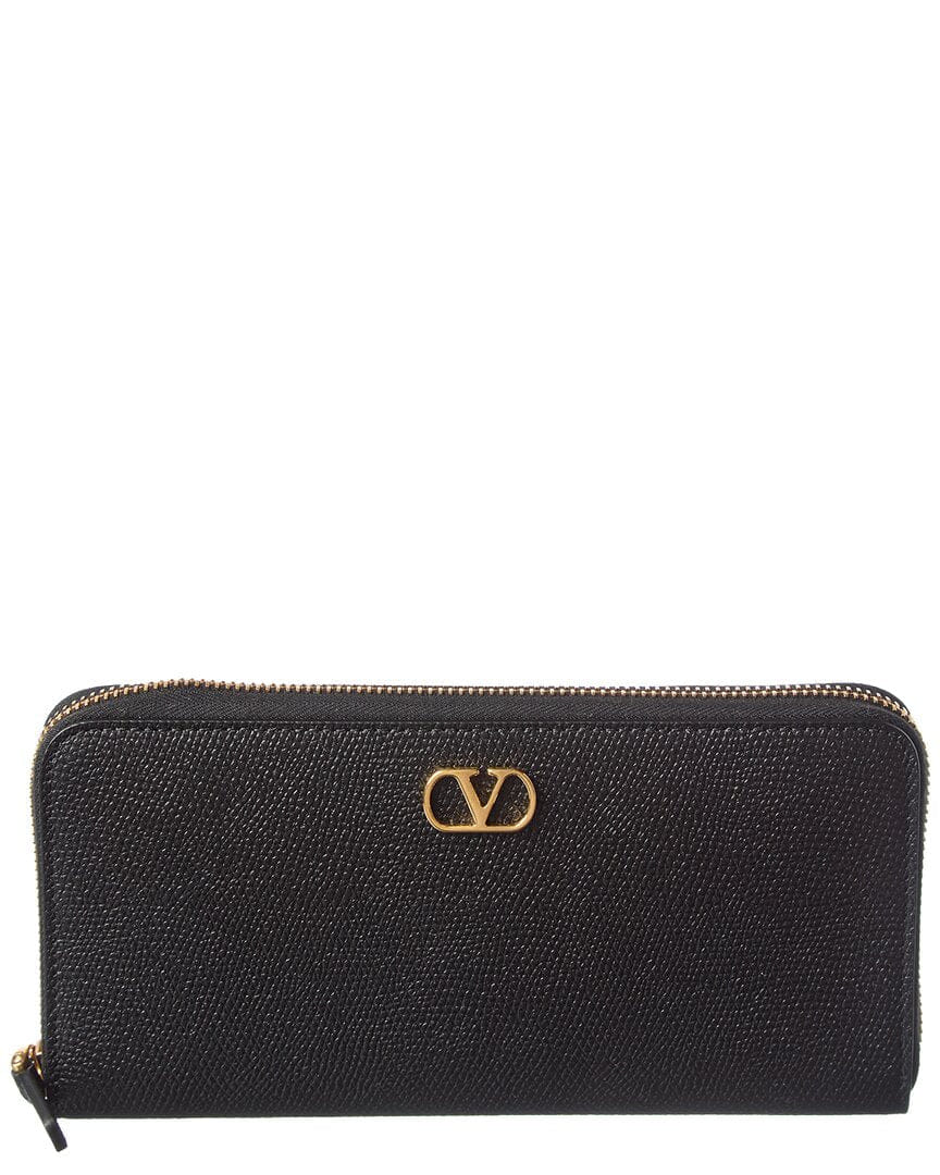 Valentino Vlogo Leather Ziparound Wallet
