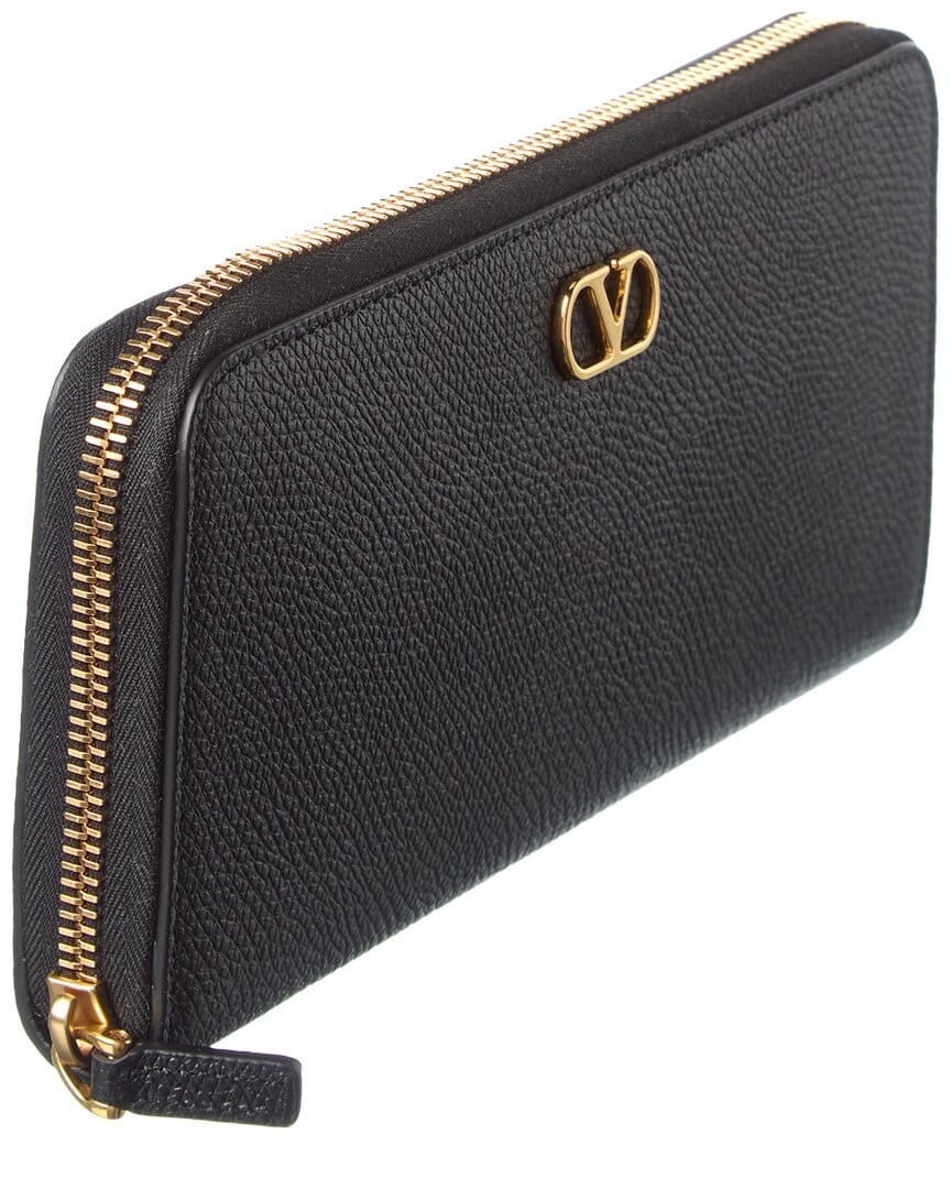 Valentino Vlogo Leather Ziparound Wallet