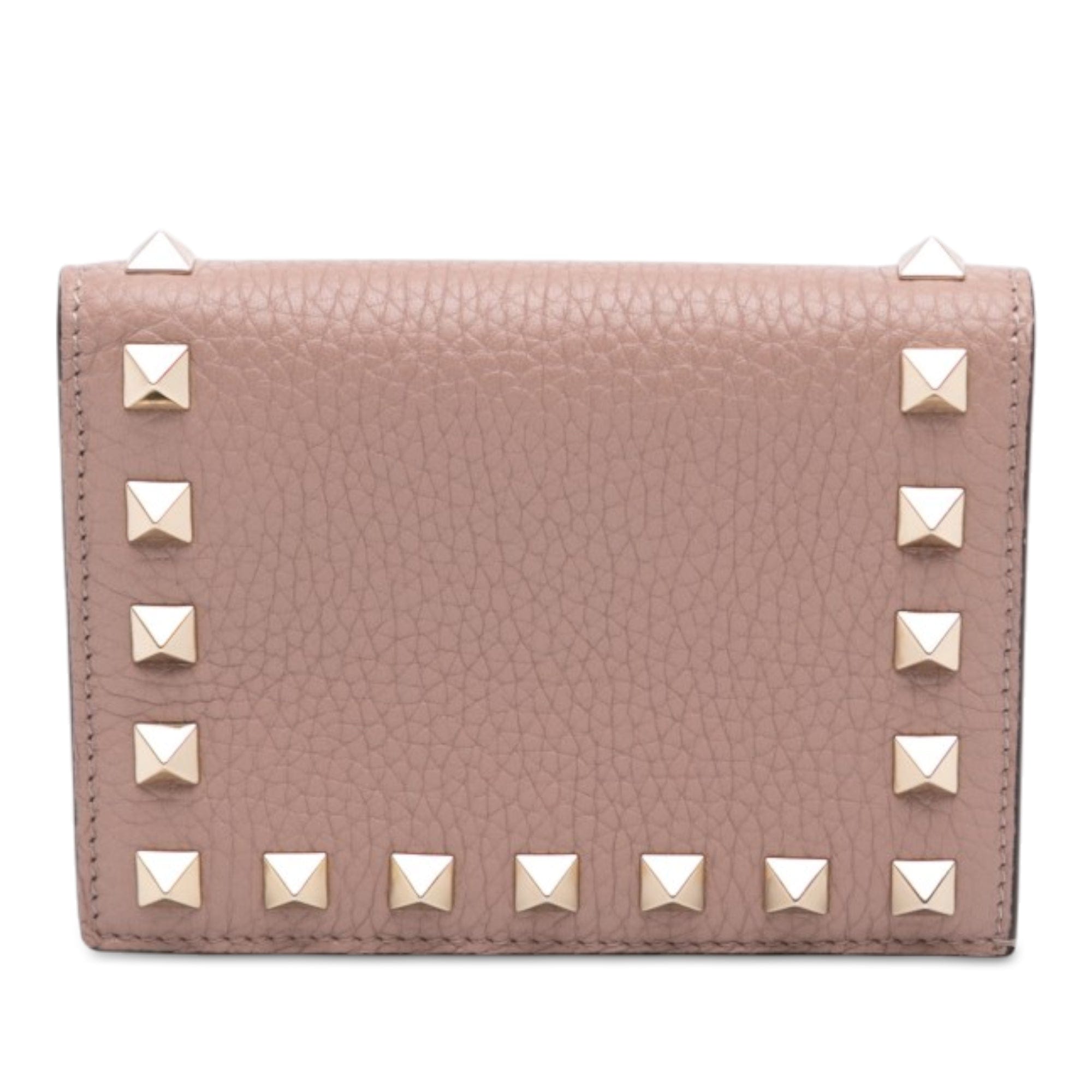 Valentino Leather Rockstud Compact Wallet