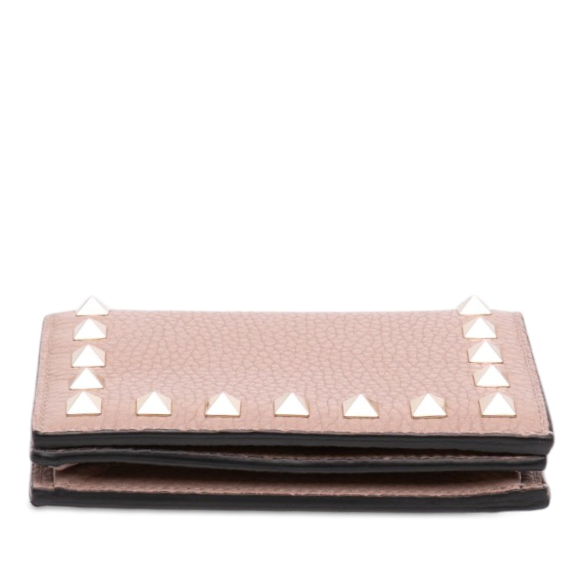 Valentino Leather Rockstud Compact Wallet