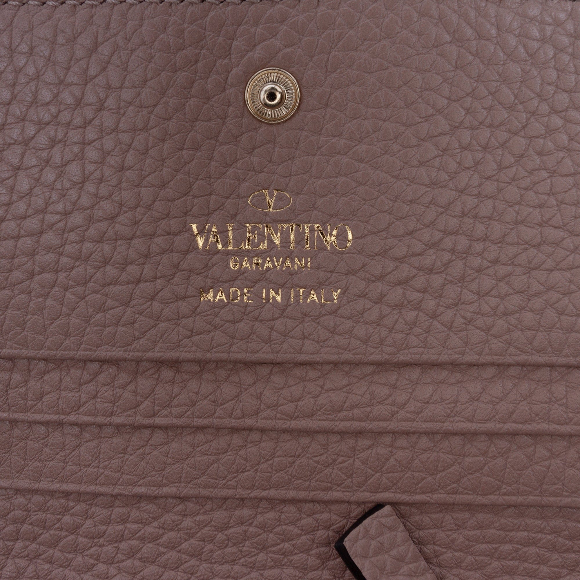 Valentino Leather Rockstud Compact Wallet