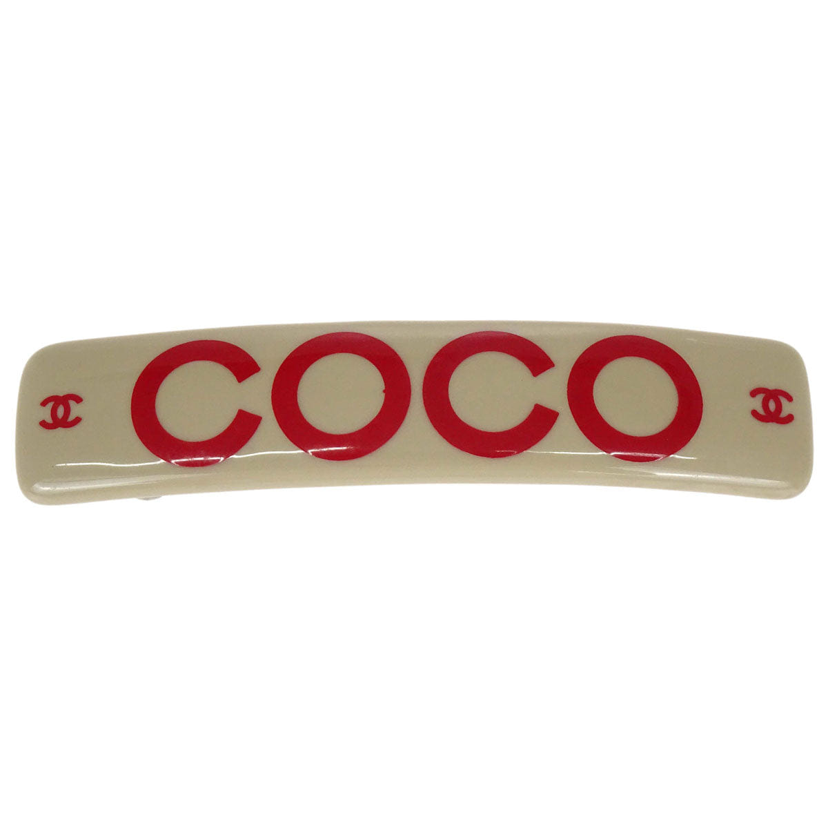 Chanel COCO Barrette Hair Accessories Beige Acrylic 01P