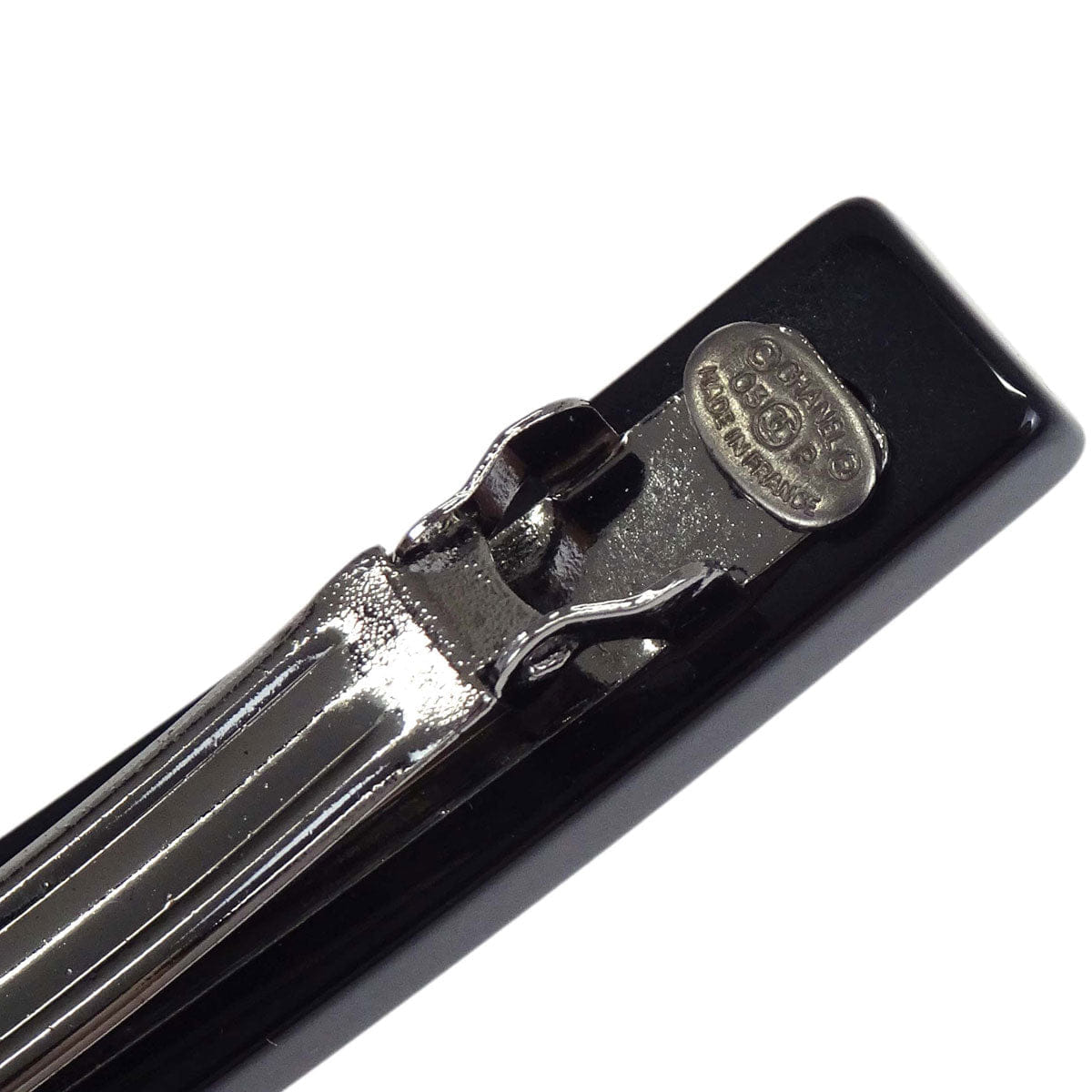 Chanel Barrette Hair Accessories Black Acrylic 03P