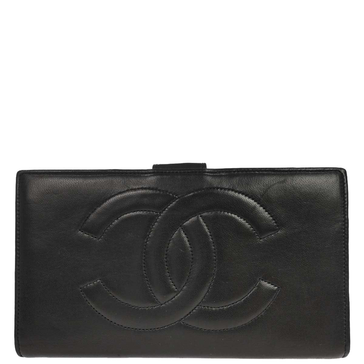 Chanel 1994 - 1996 Black Lambskin Long Wallet