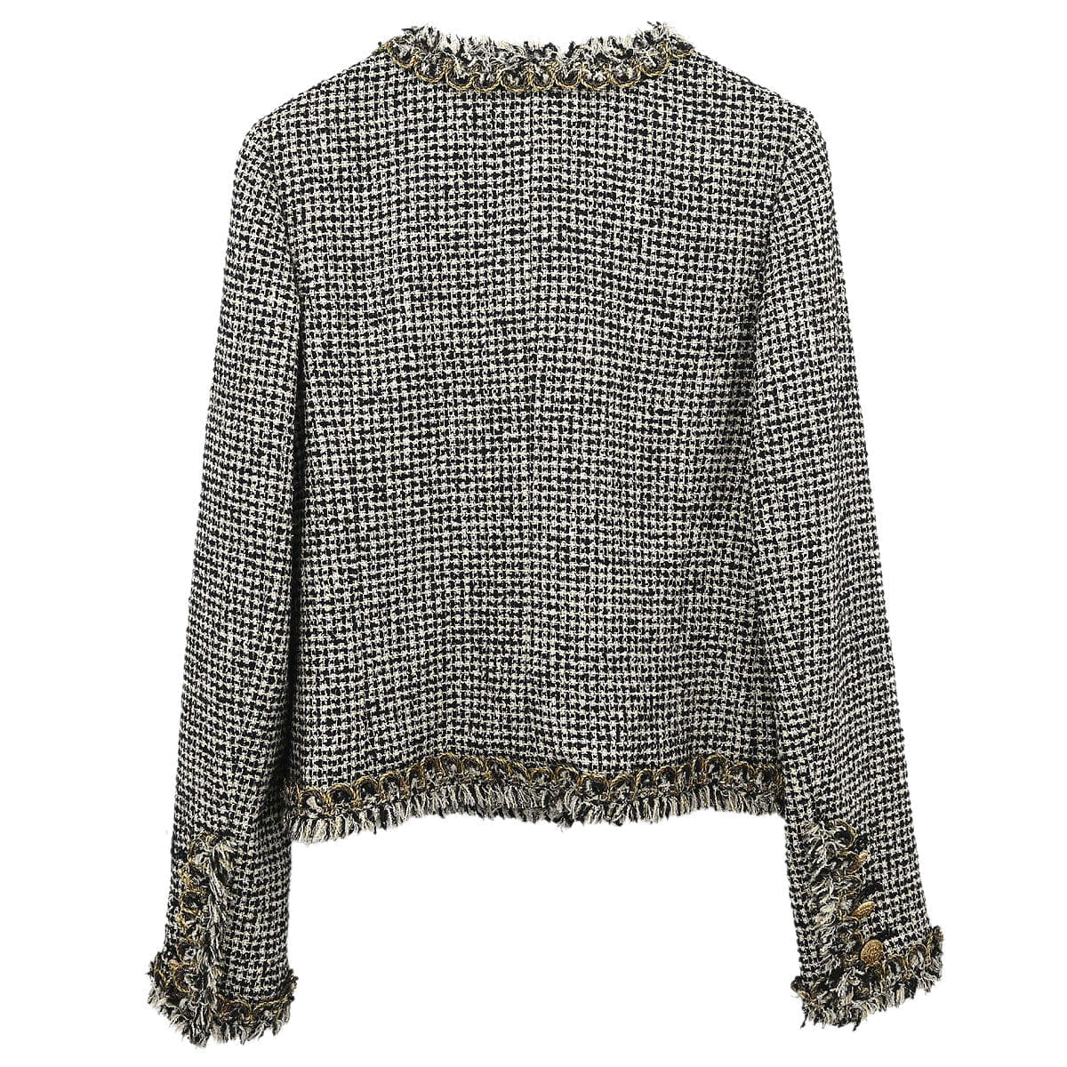 Chanel 2010 Collarless Tweed Jacket Black #34