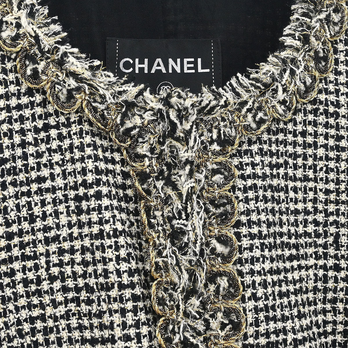 Chanel 2010 Collarless Tweed Jacket Black #34