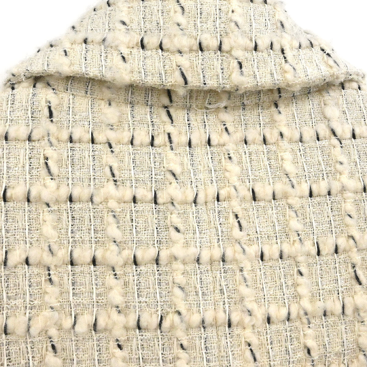Chanel 2017 Single Breasted Tweed Jacket Ivory #38