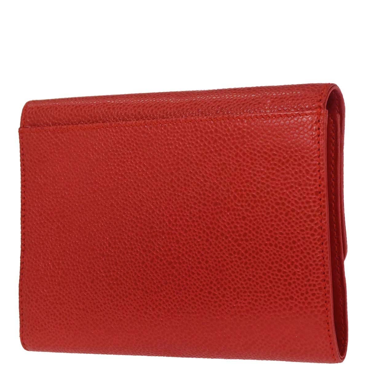 Chanel 1997 - 1999 Red Caviar Skin Trifold Wallet