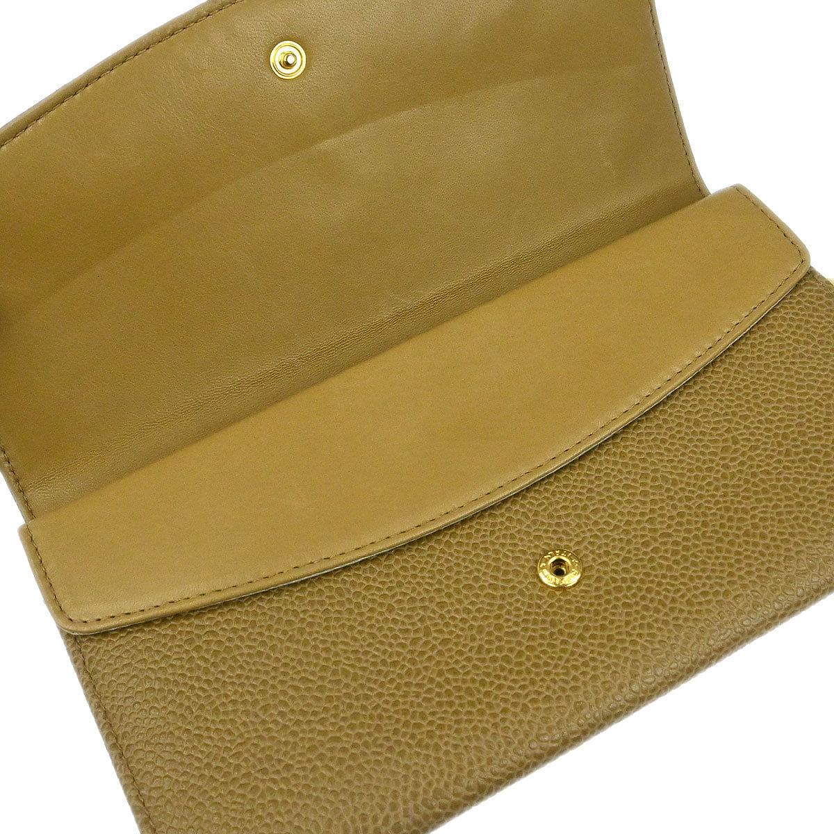 Chanel 1996 - 1997 Beige Caviar Skin Long Wallet