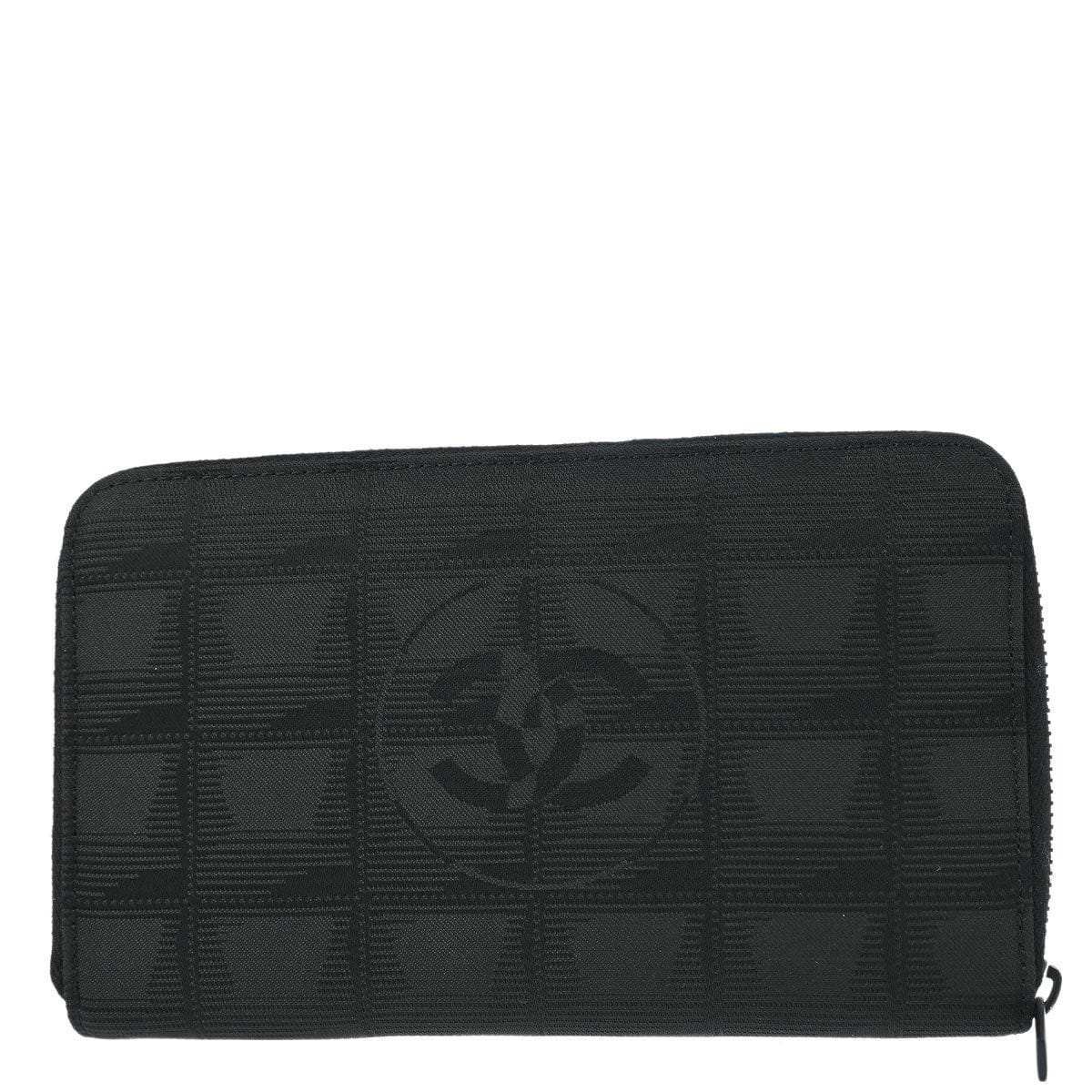 Chanel 2000 - 2001 New Travel Line Black Nylon Wallet Purse